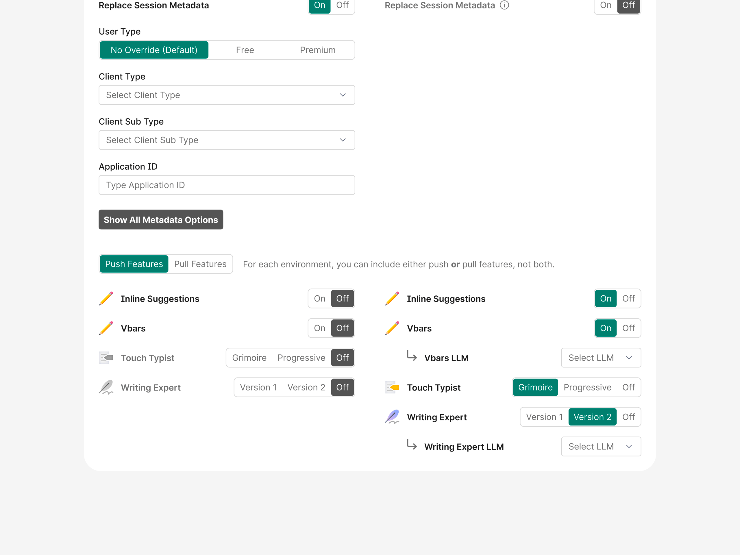 Grammarly Internal Tool Form Inputs