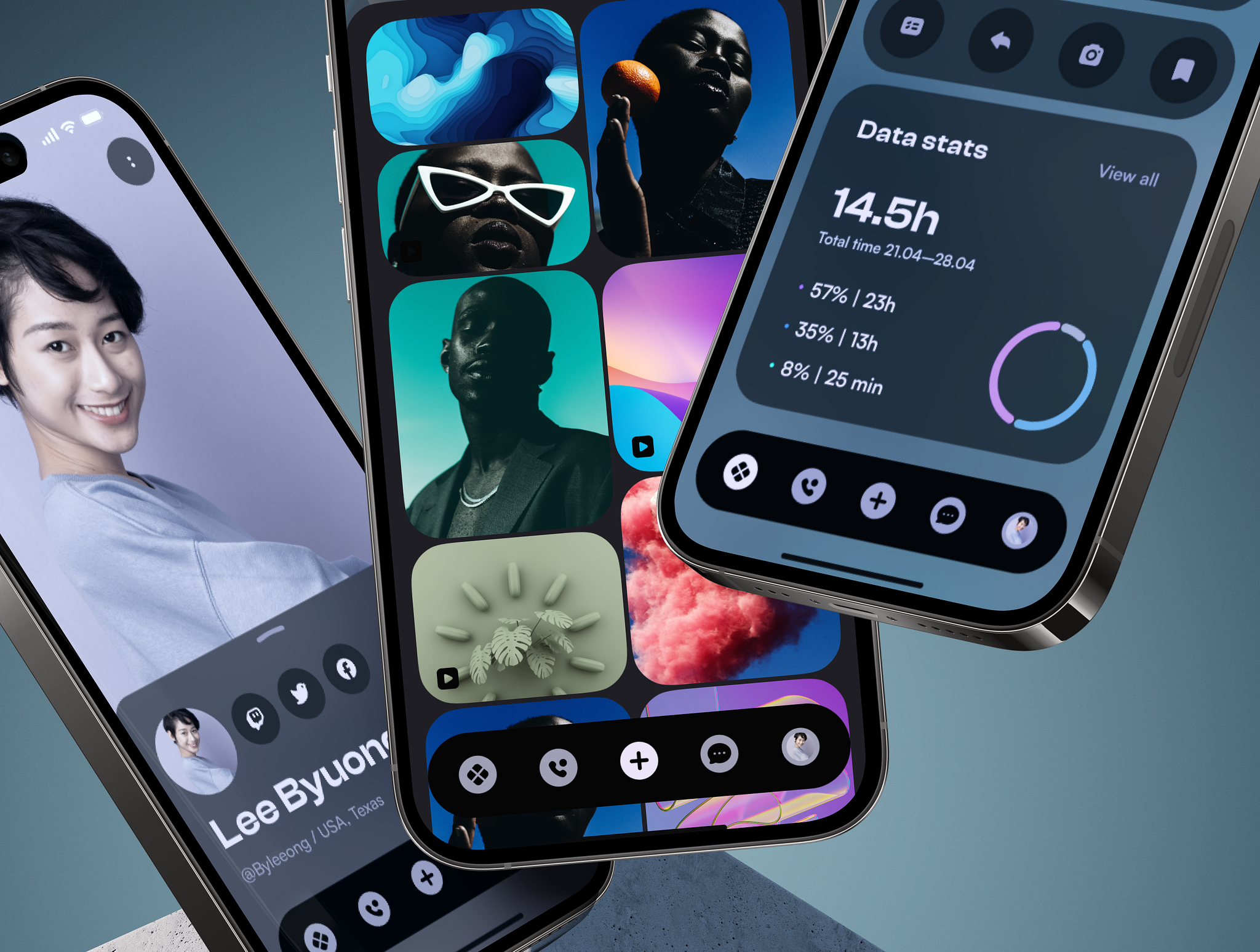 MEM UI kit – Main, stories and profile for messenger app