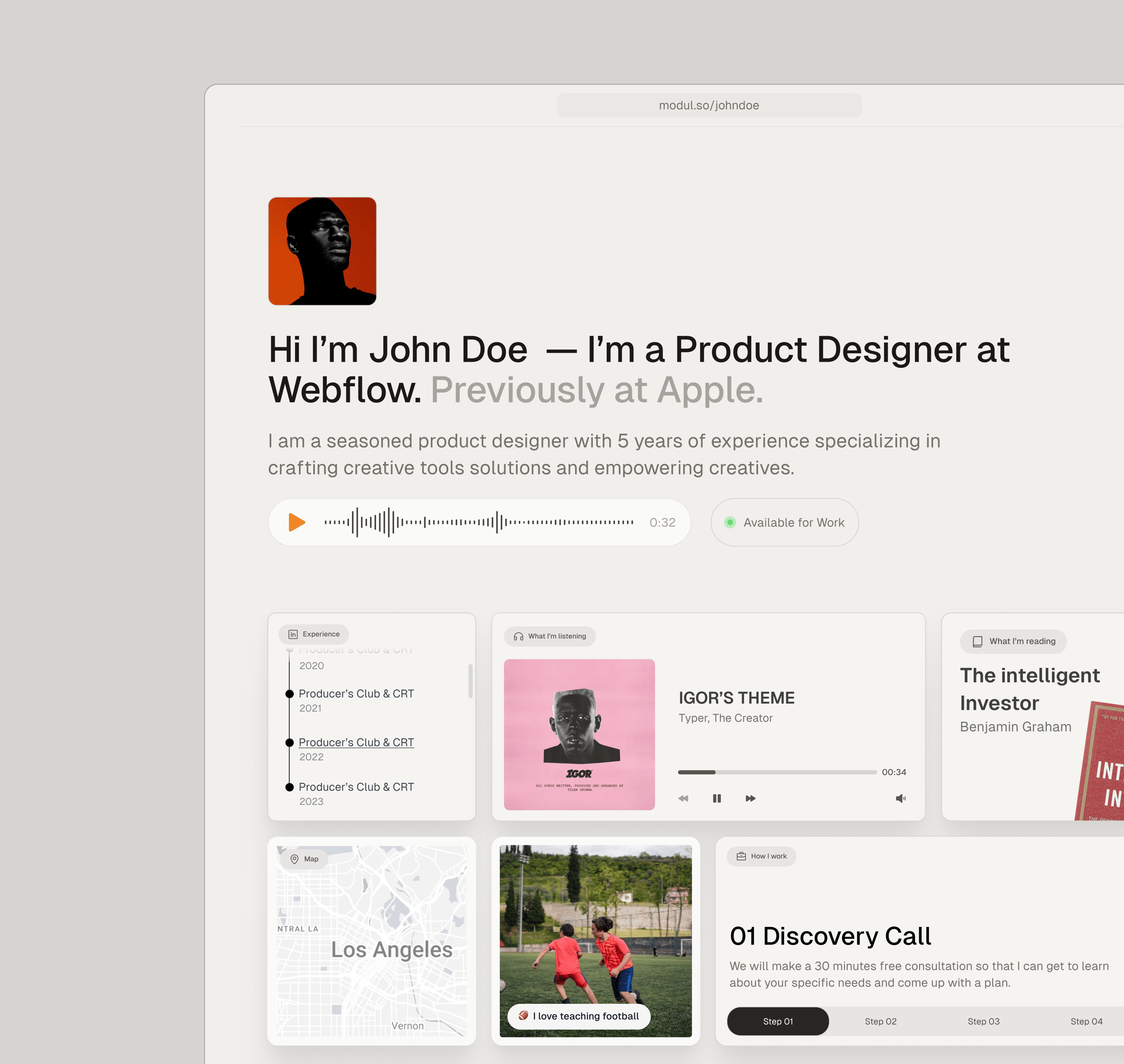 Sample Personal Website for Modul.so