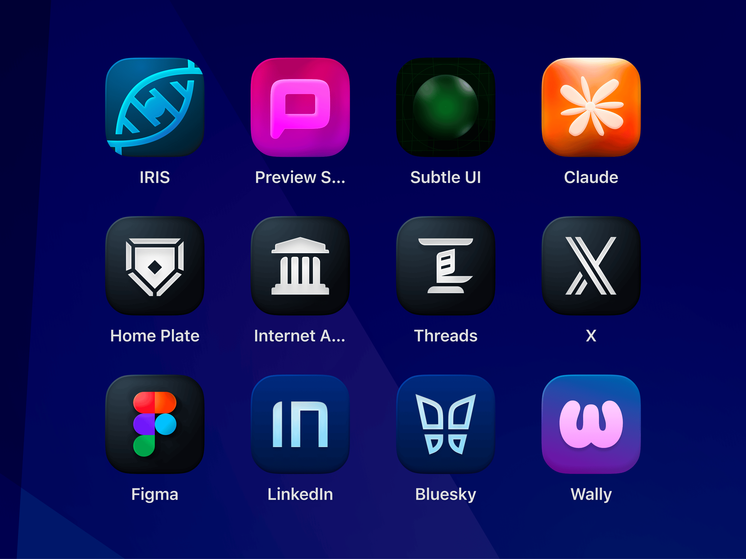 Dark Mode App Icon Showcase