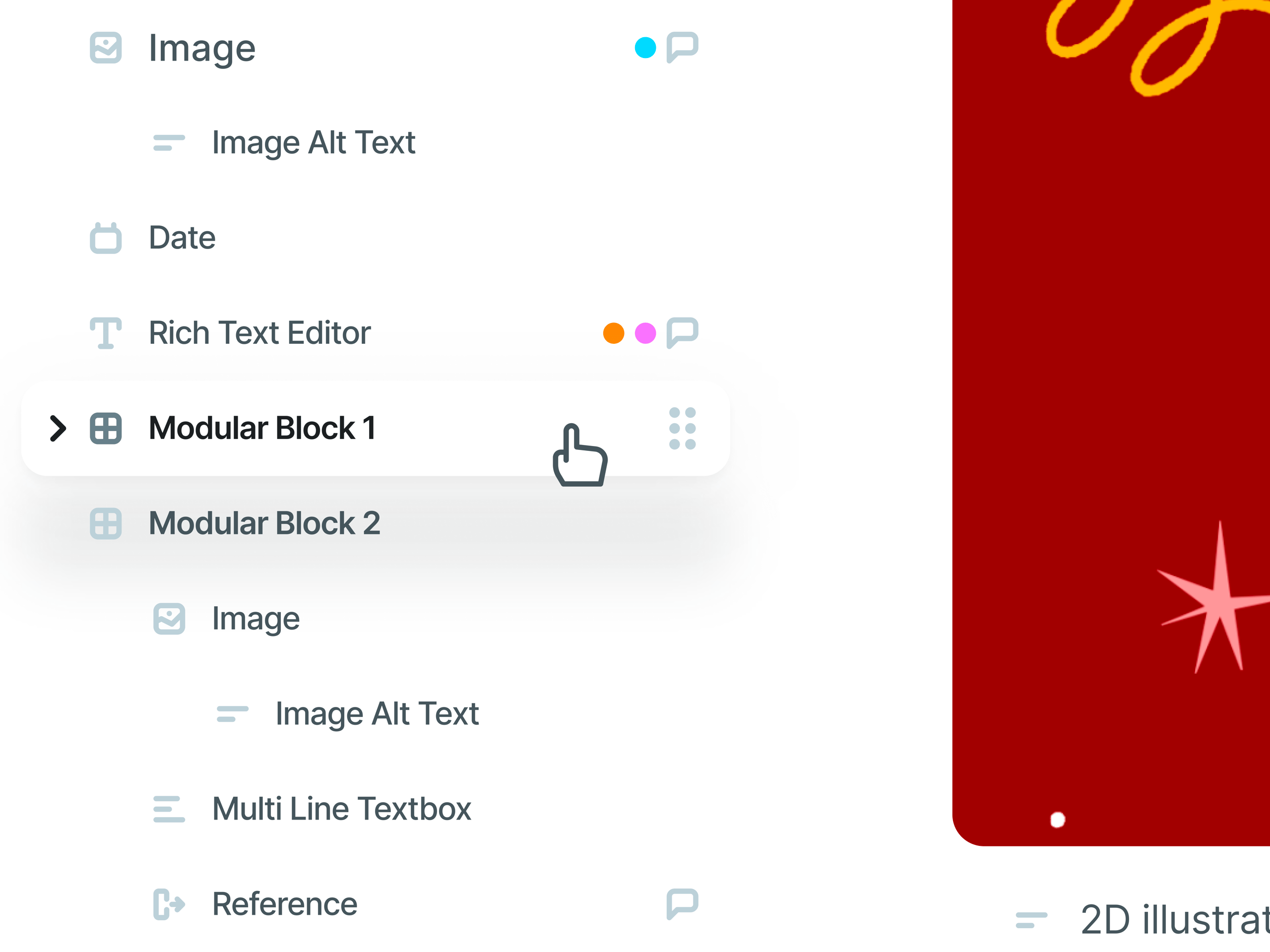 Contentstack CMS Content Editor Nested List
