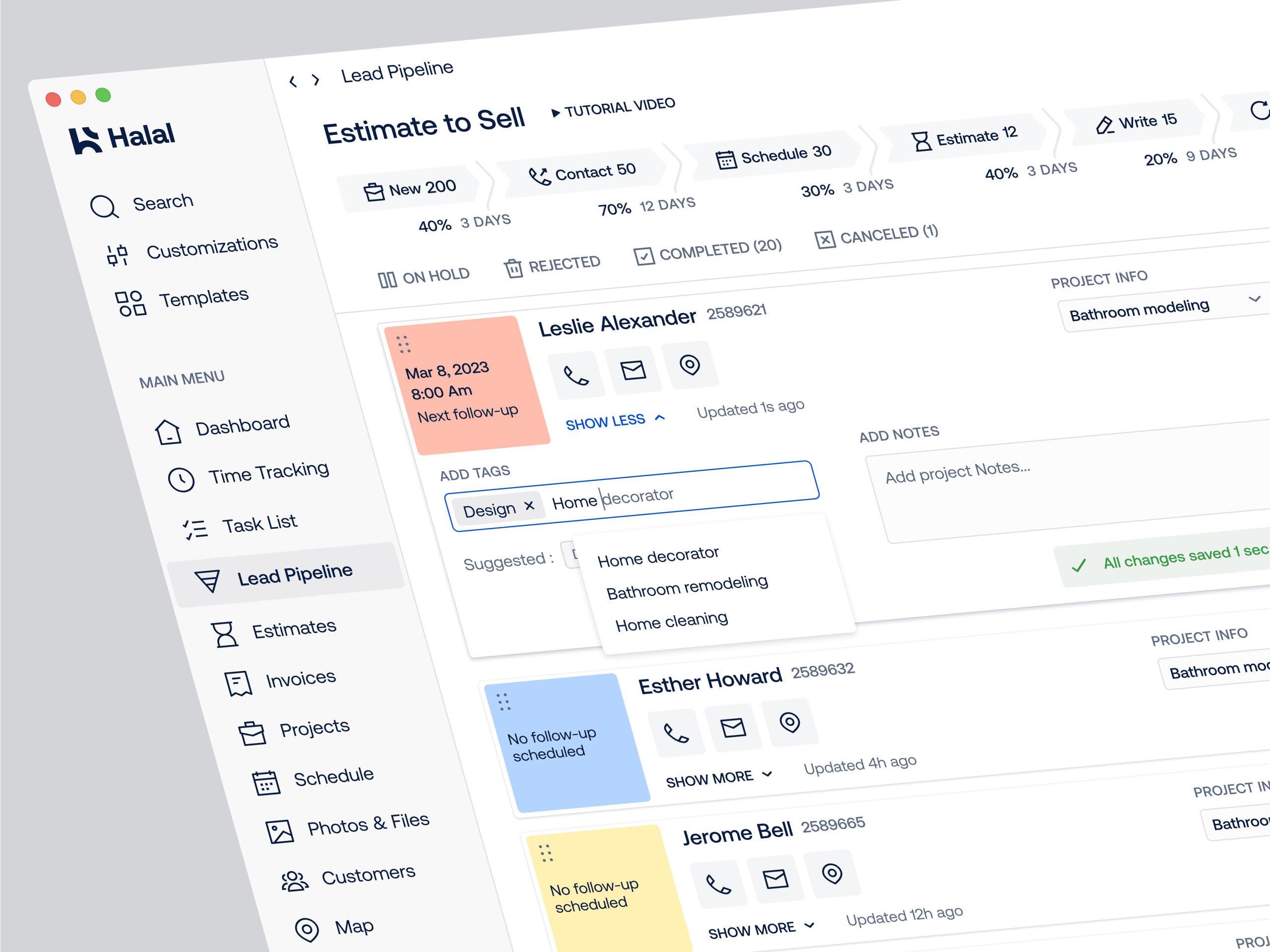 Lead Pipeline - Estimate & New Leads ( SaaS Web App)