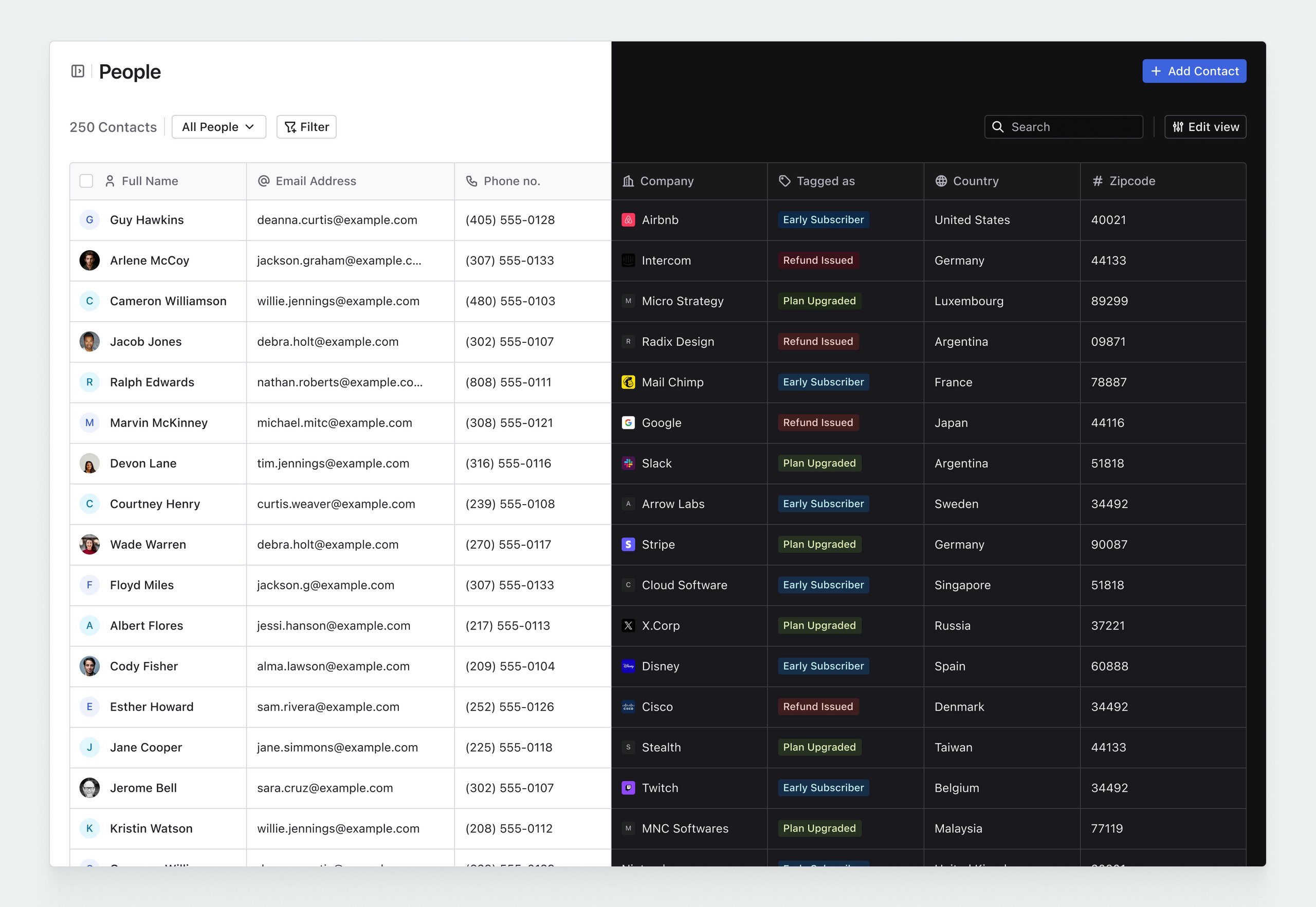 CRM for Marketing & Sales- Light & Dark Mode