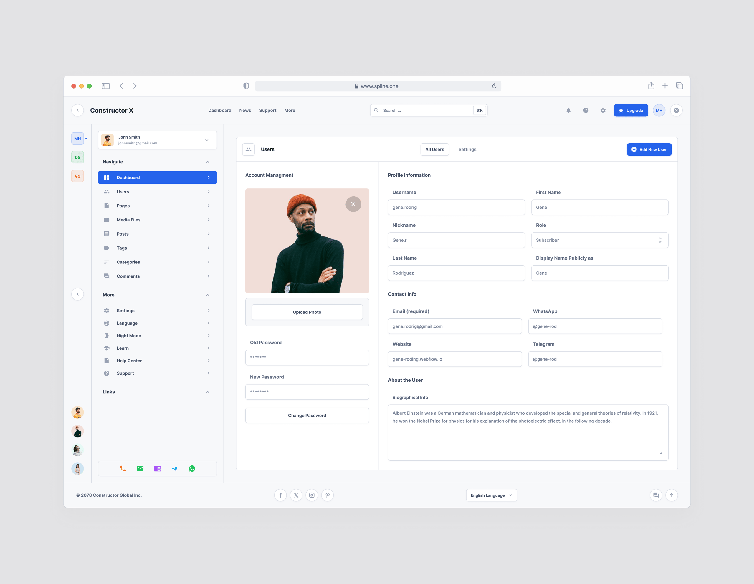 User Profile UI Kit Constructor