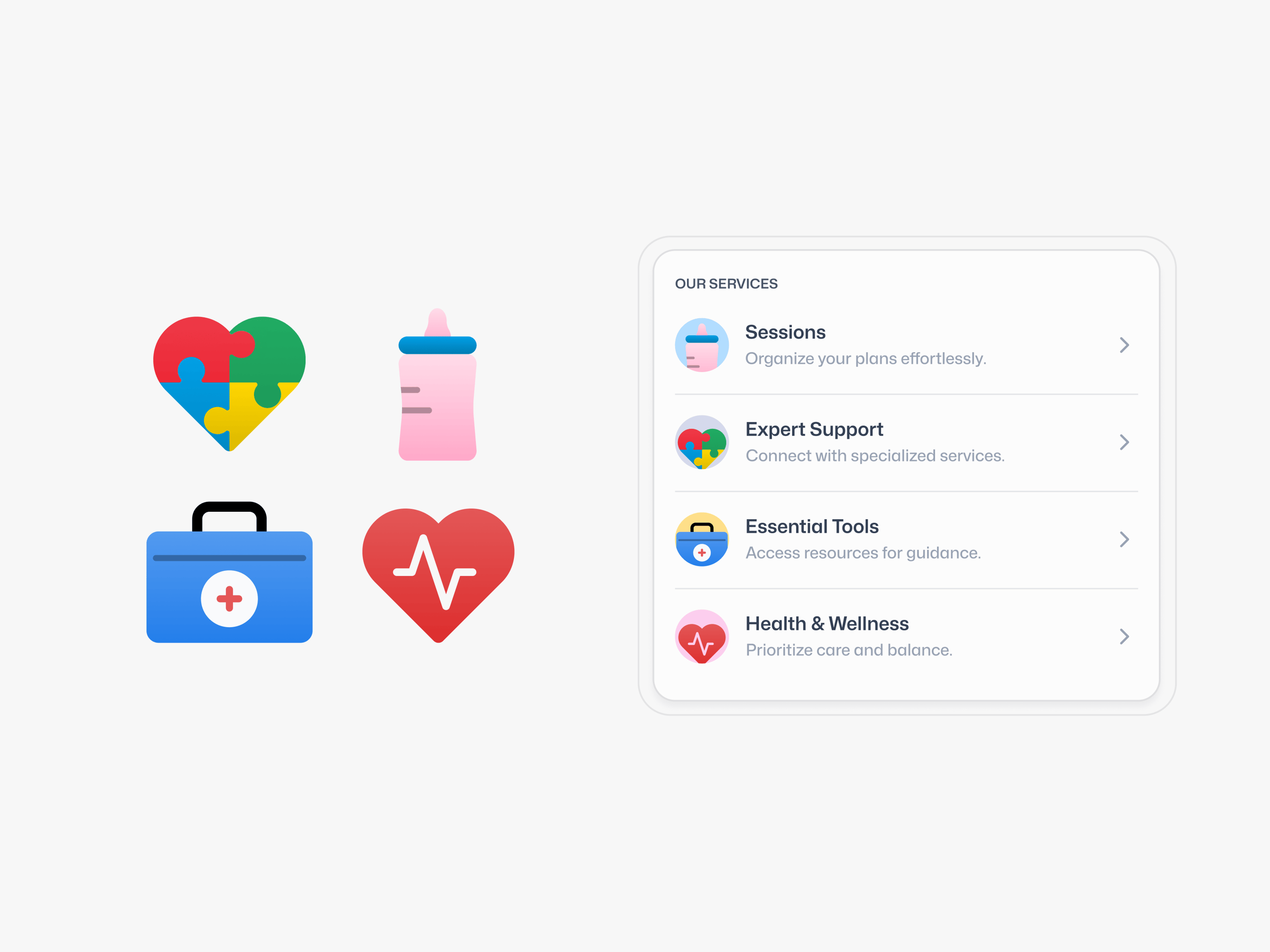 Healthcare & Wellness Icons – UI Illustration