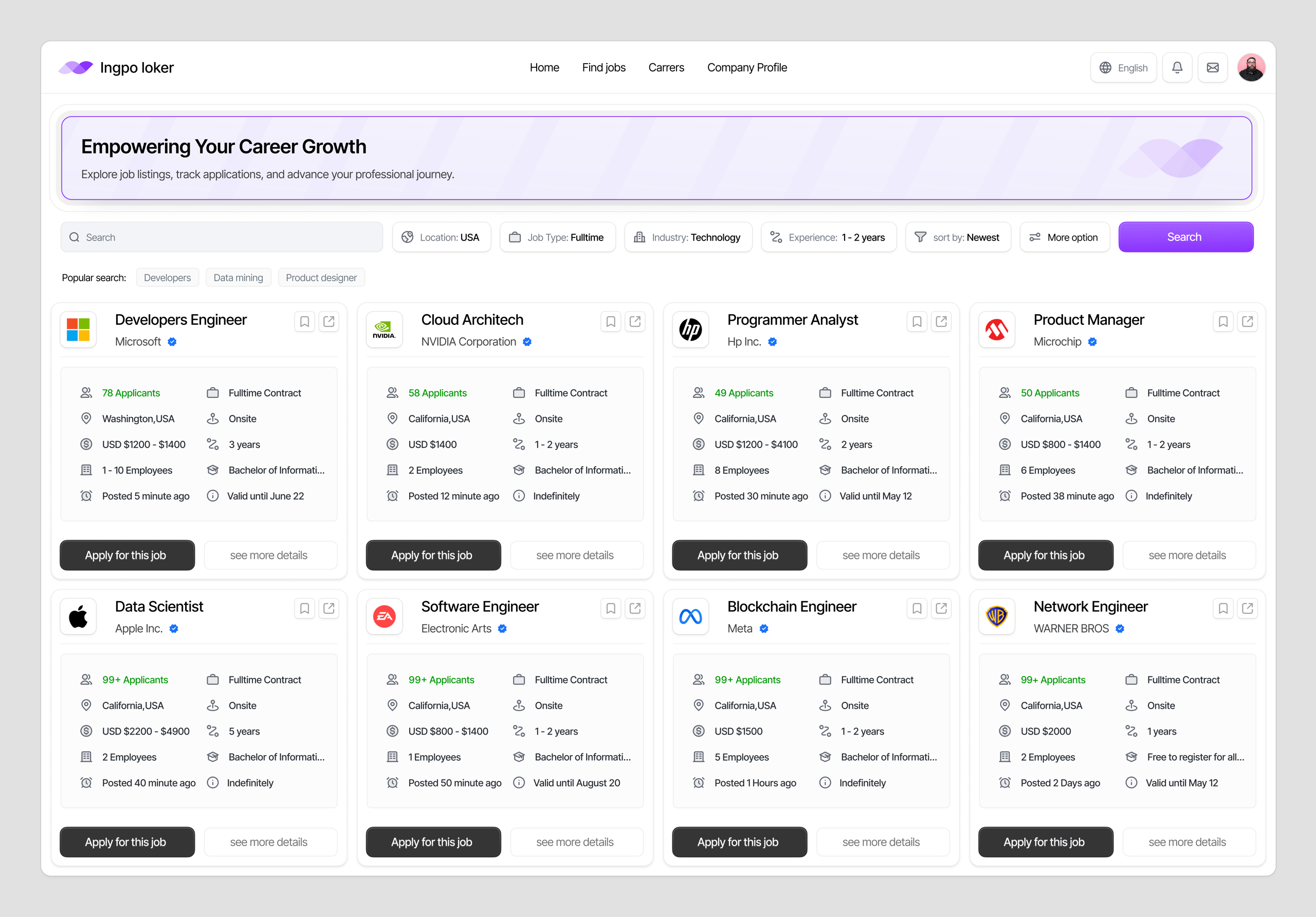 Ingpo loker - Job Finder Dashboard
