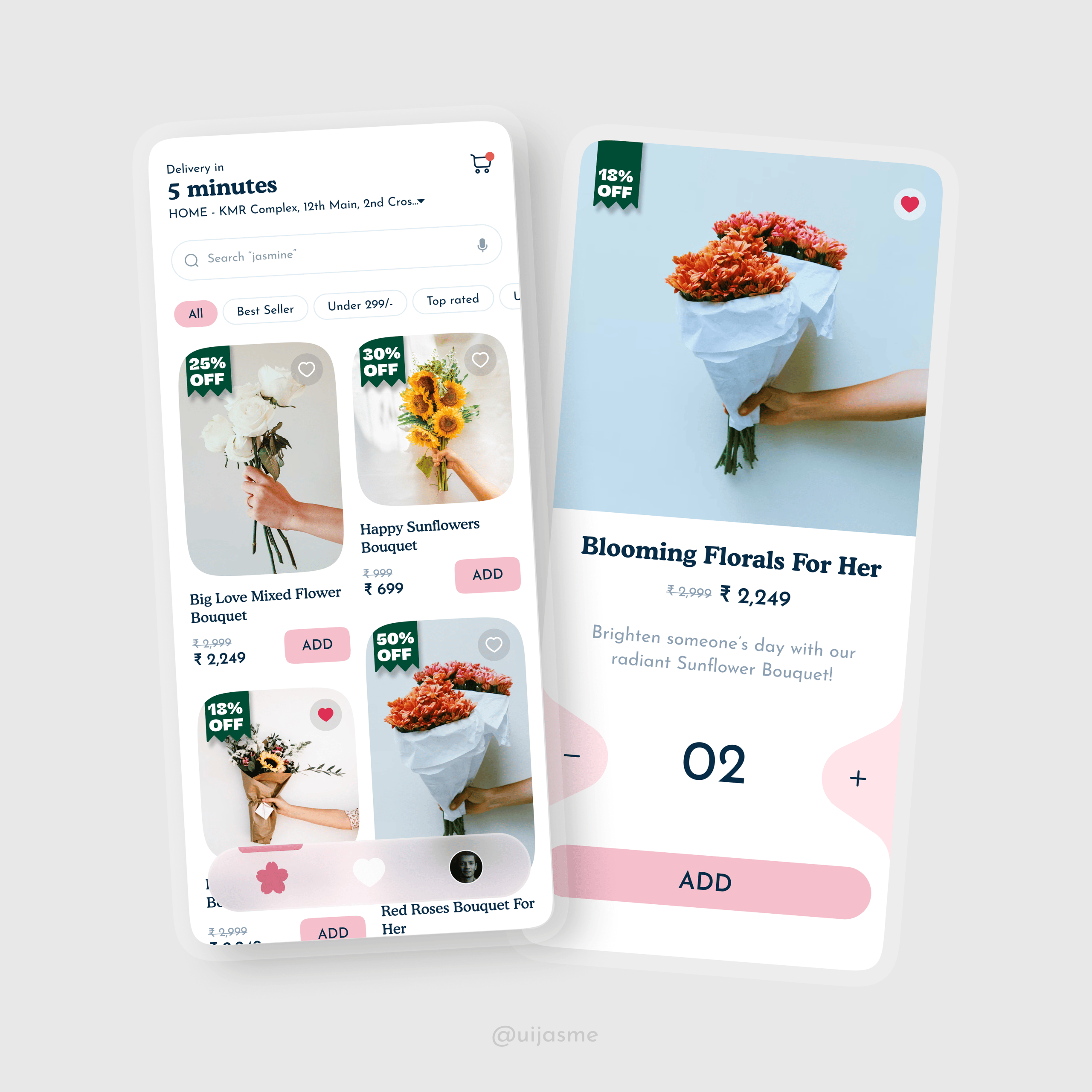 Flowers Delivery Mobile App UI
