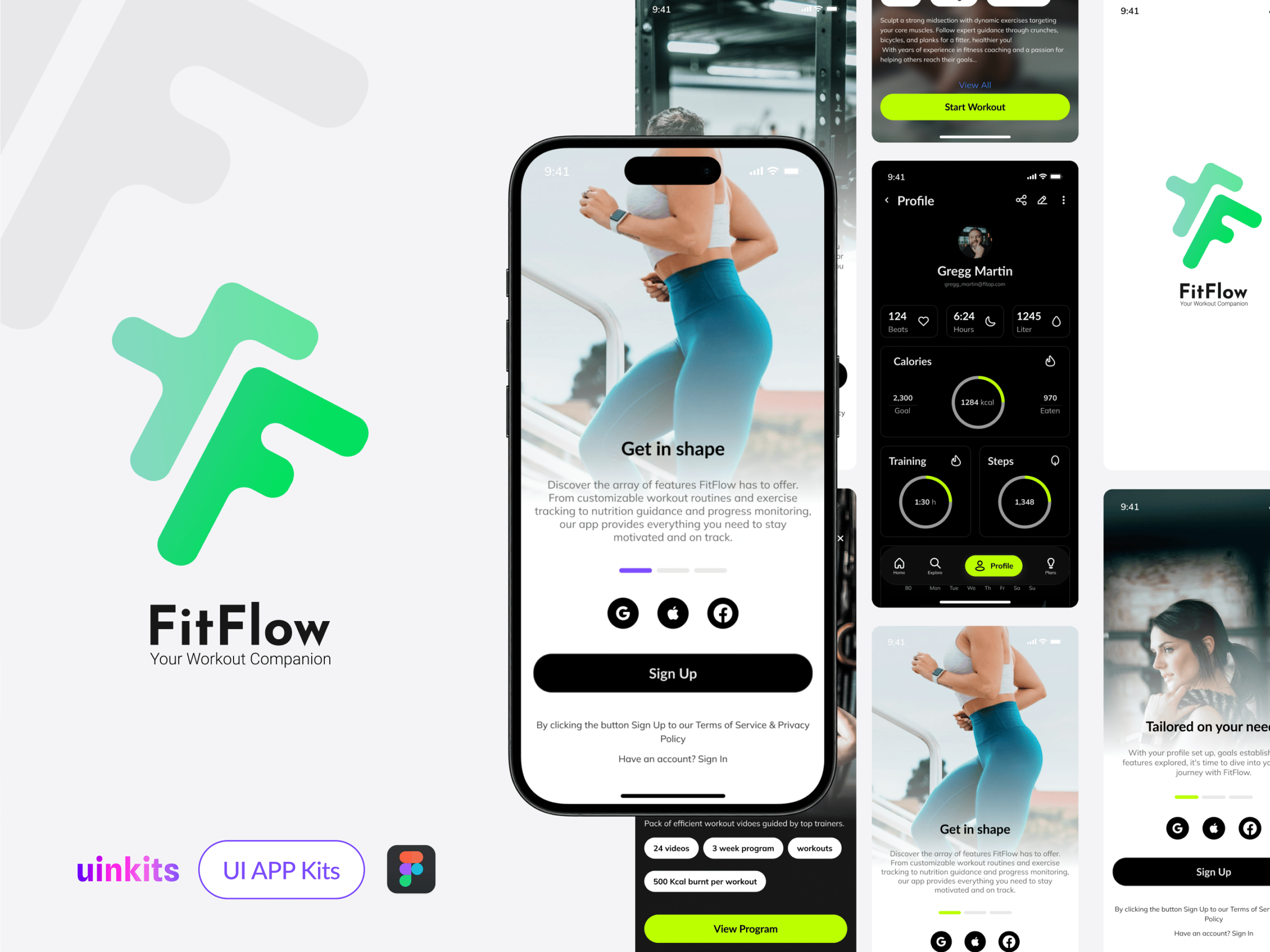Sport and Fitness App Kit by Uinkits Design System