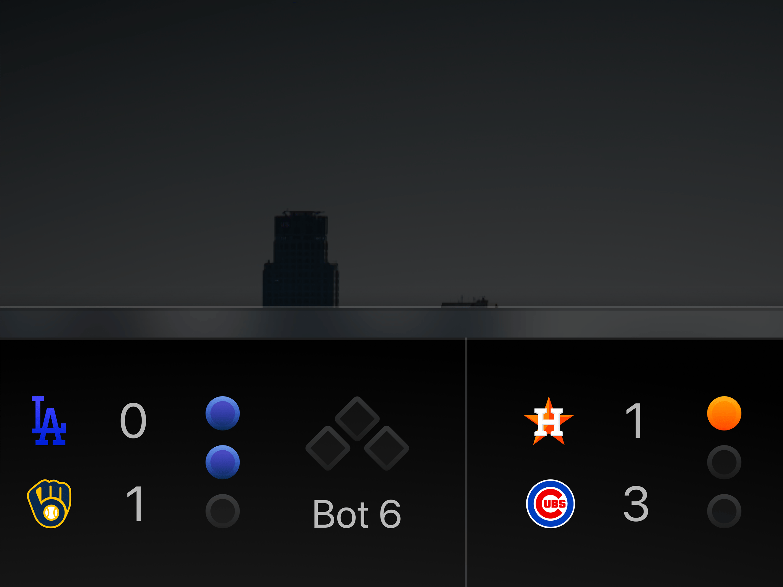 MLB Apple TV Multiview Scoreboard Feature Concept - Closeup Details