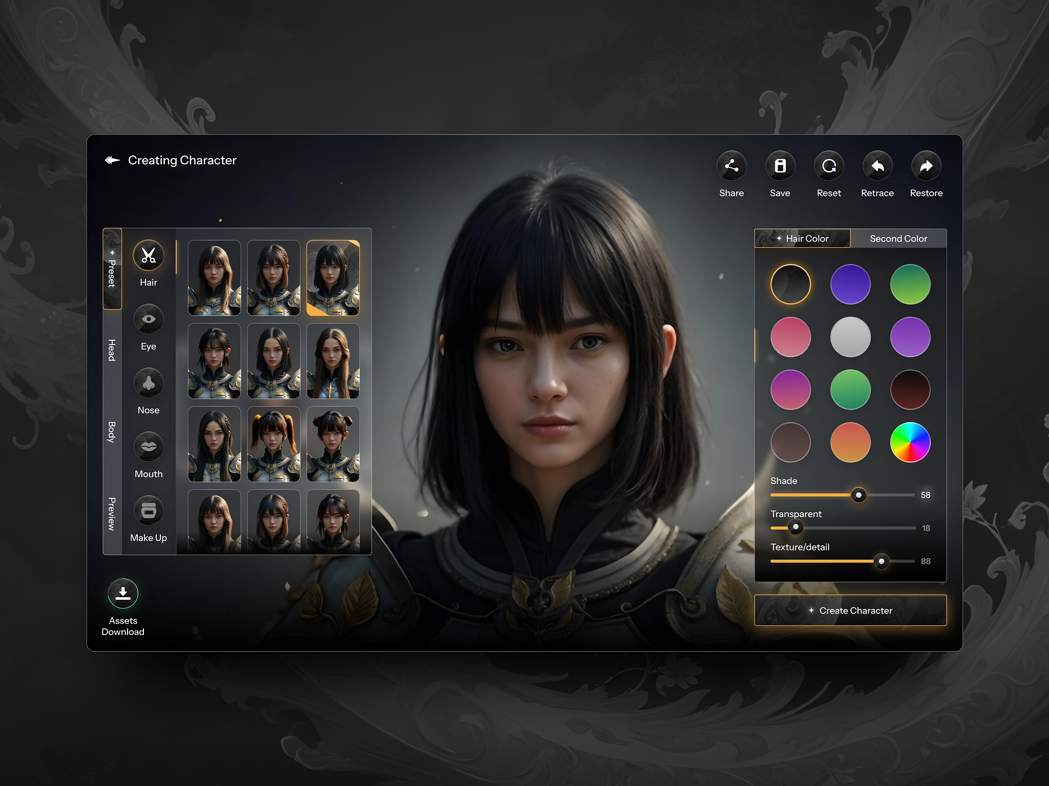 Character Creation - MMORPG Game