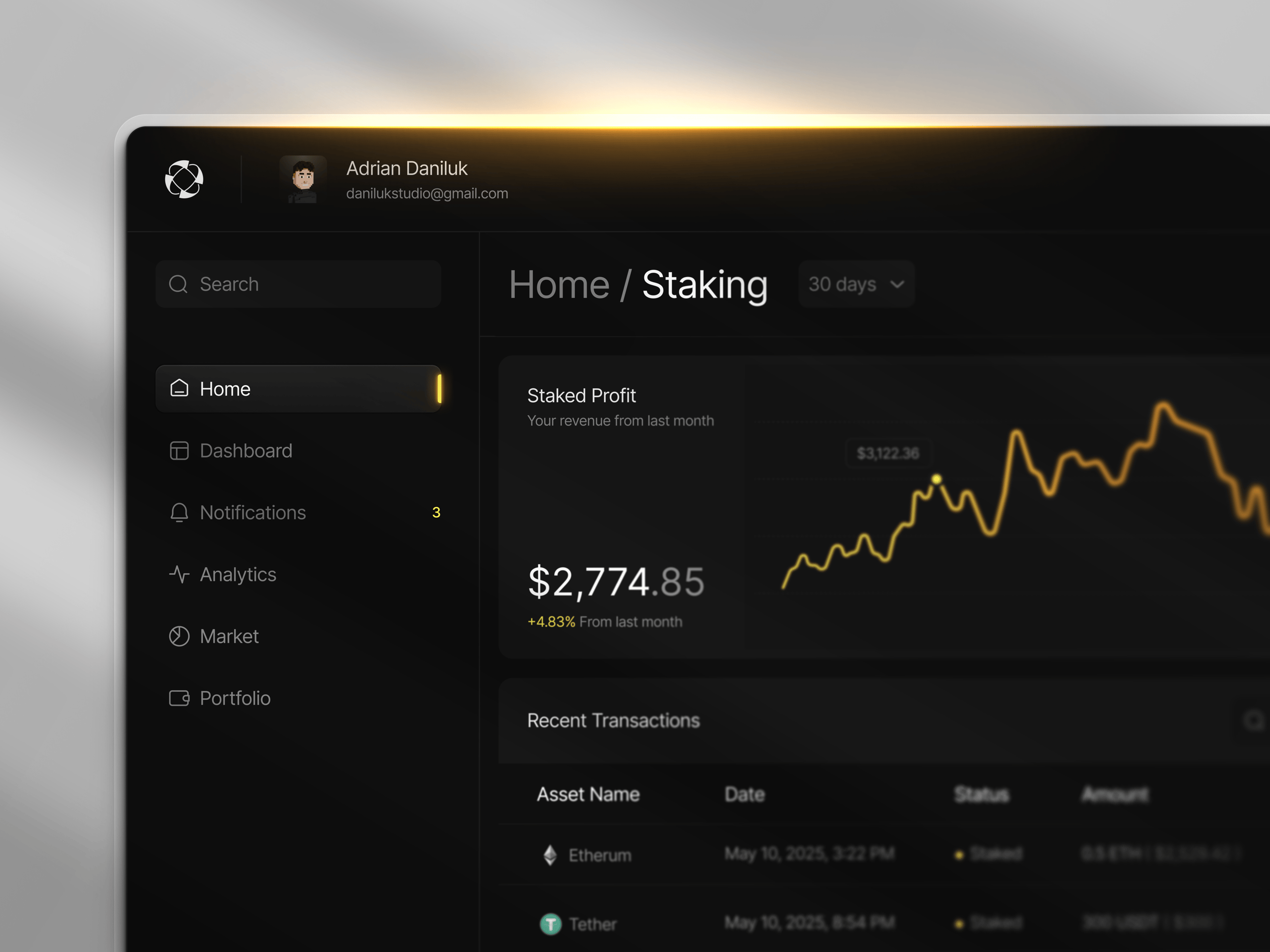 Dark Mode Dashboard