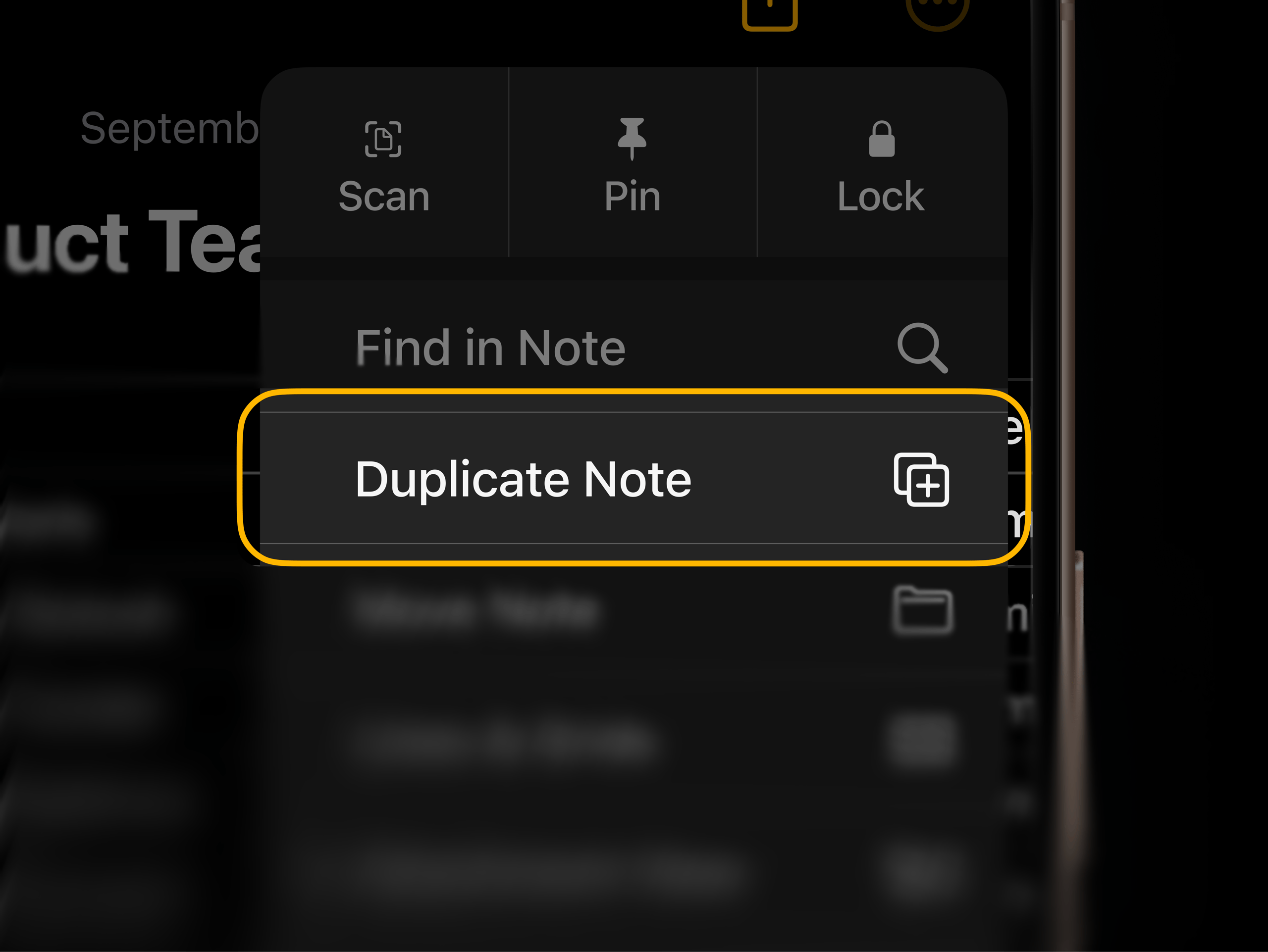 iOS Duplicate Note Feature Concept
