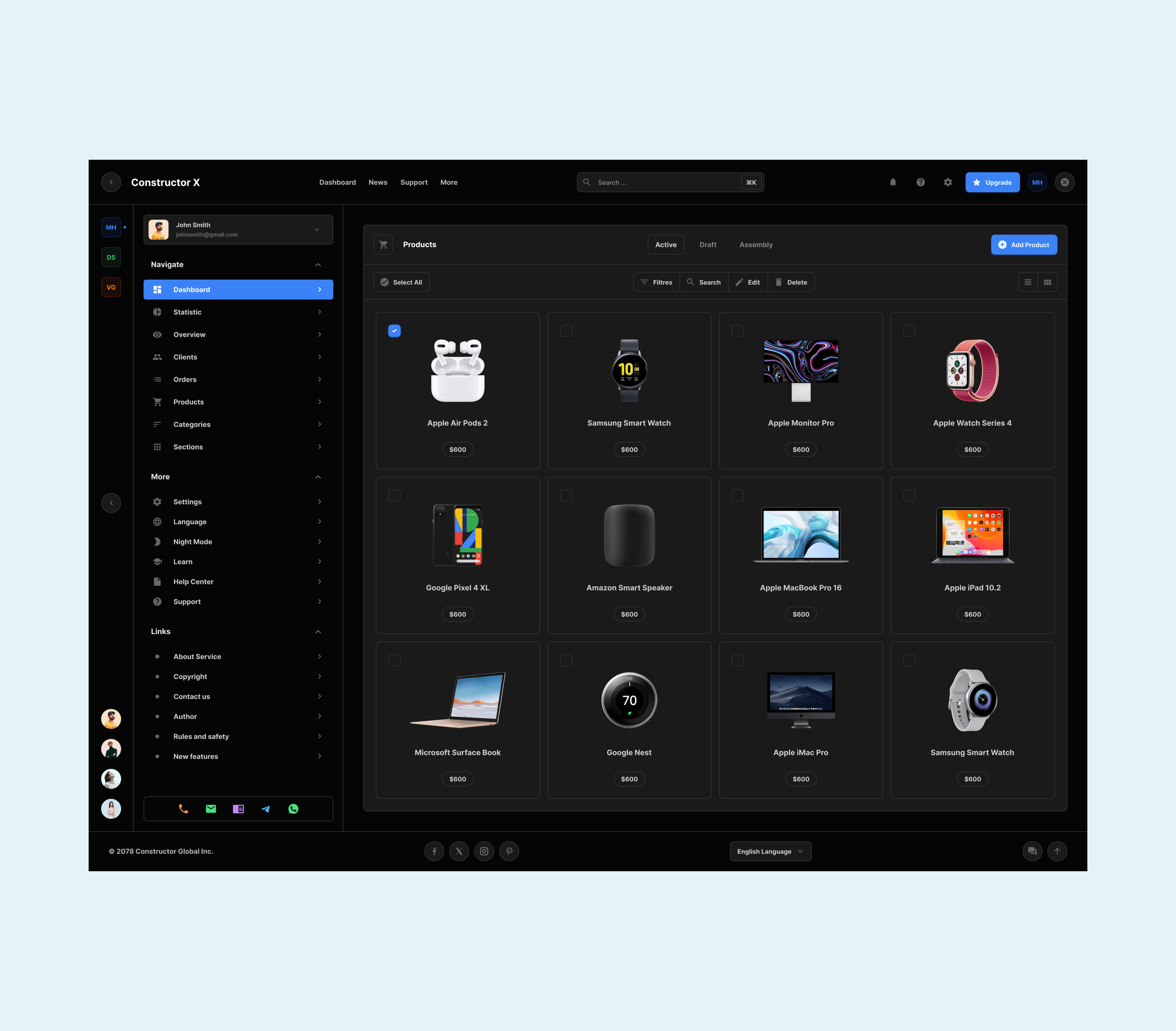 Dark Dashboard