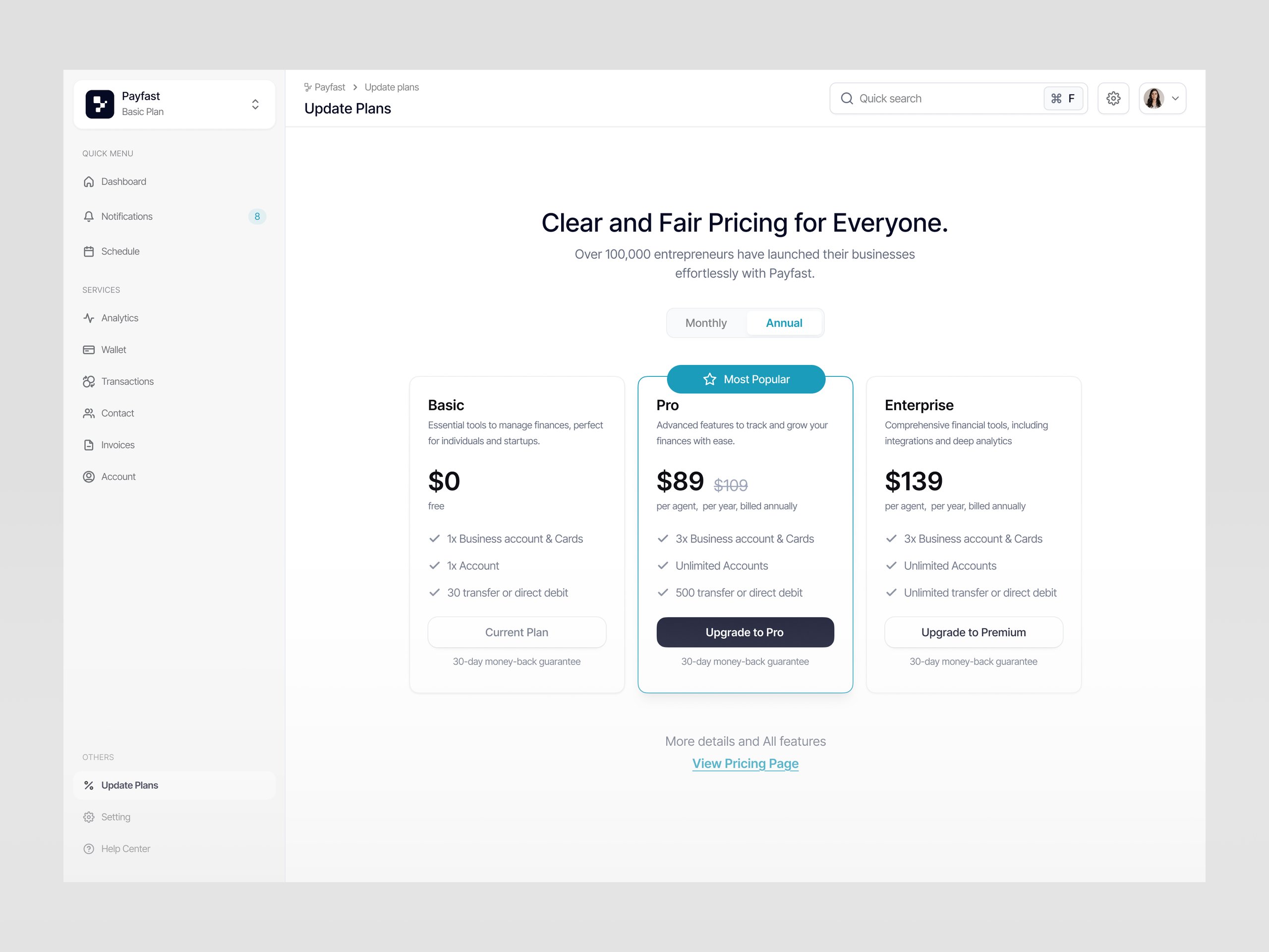 Payfast - Pricing & Plan 