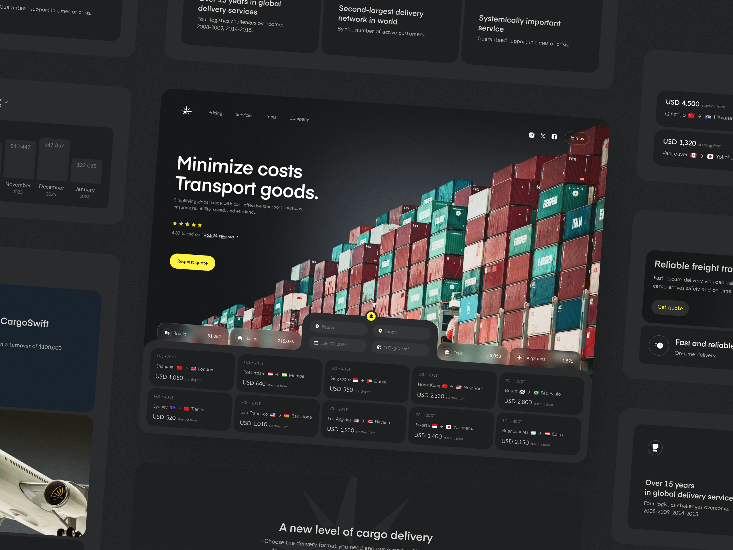 Landing Page Design for Logistics Company