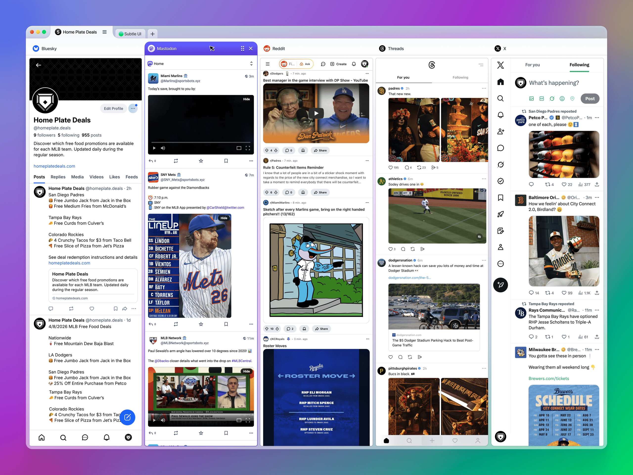 Subtle UI Browser - 5 Simultaneous Tabs Multi-View