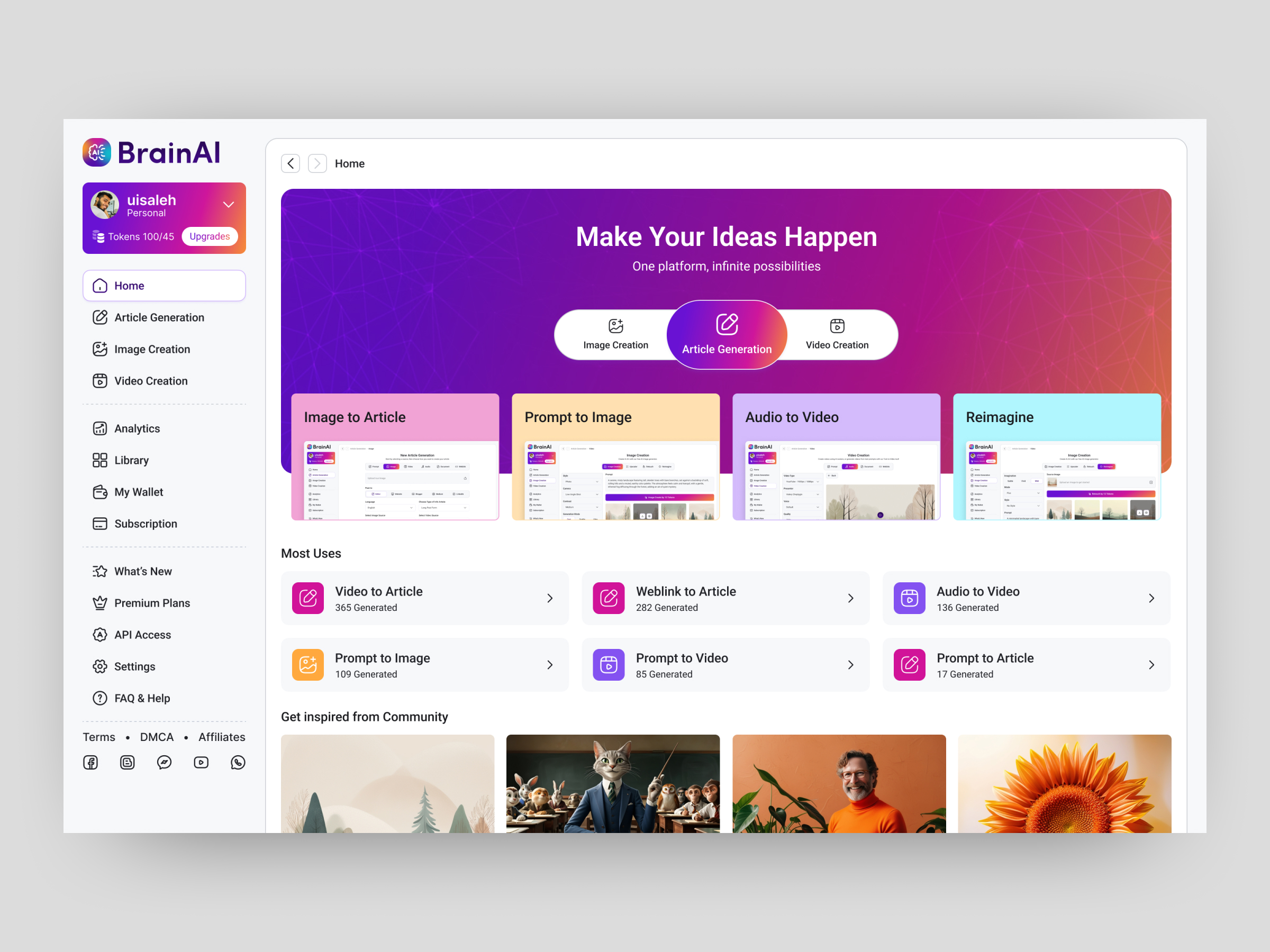 AI Generator Tool Web App
