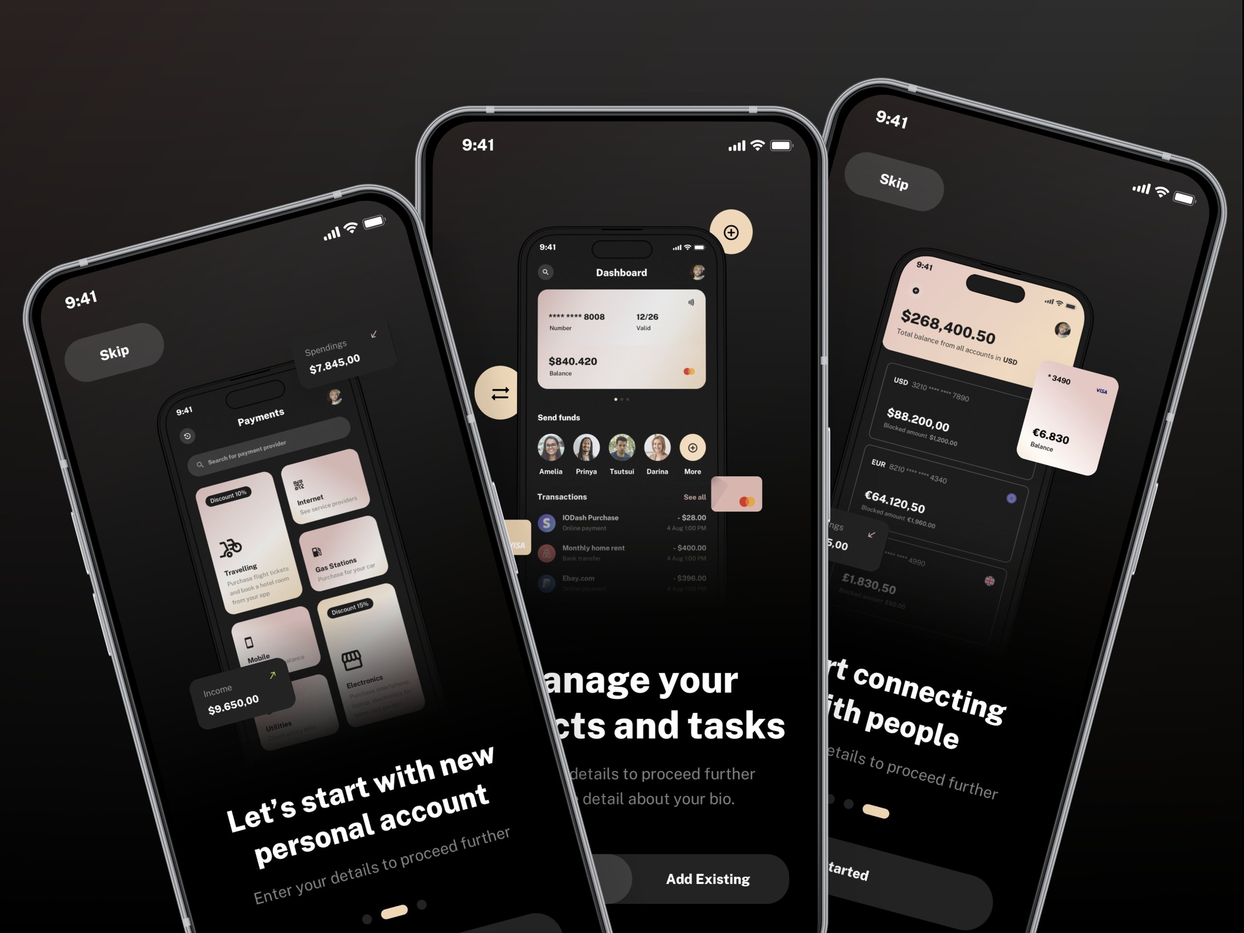 Onboarding screen design for Mobile app