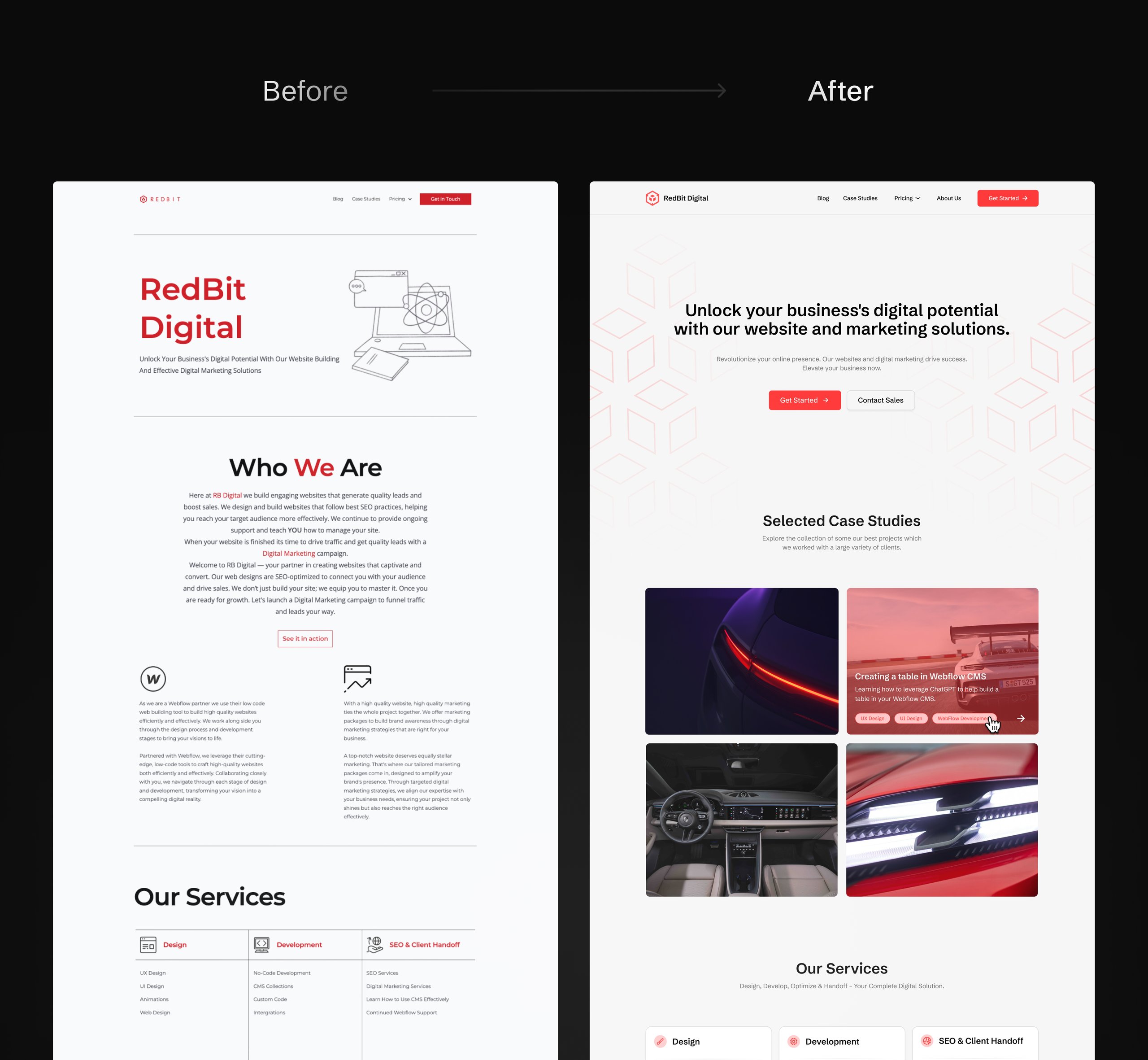 RedBit Digital Marketing Agency Website

Before -> After