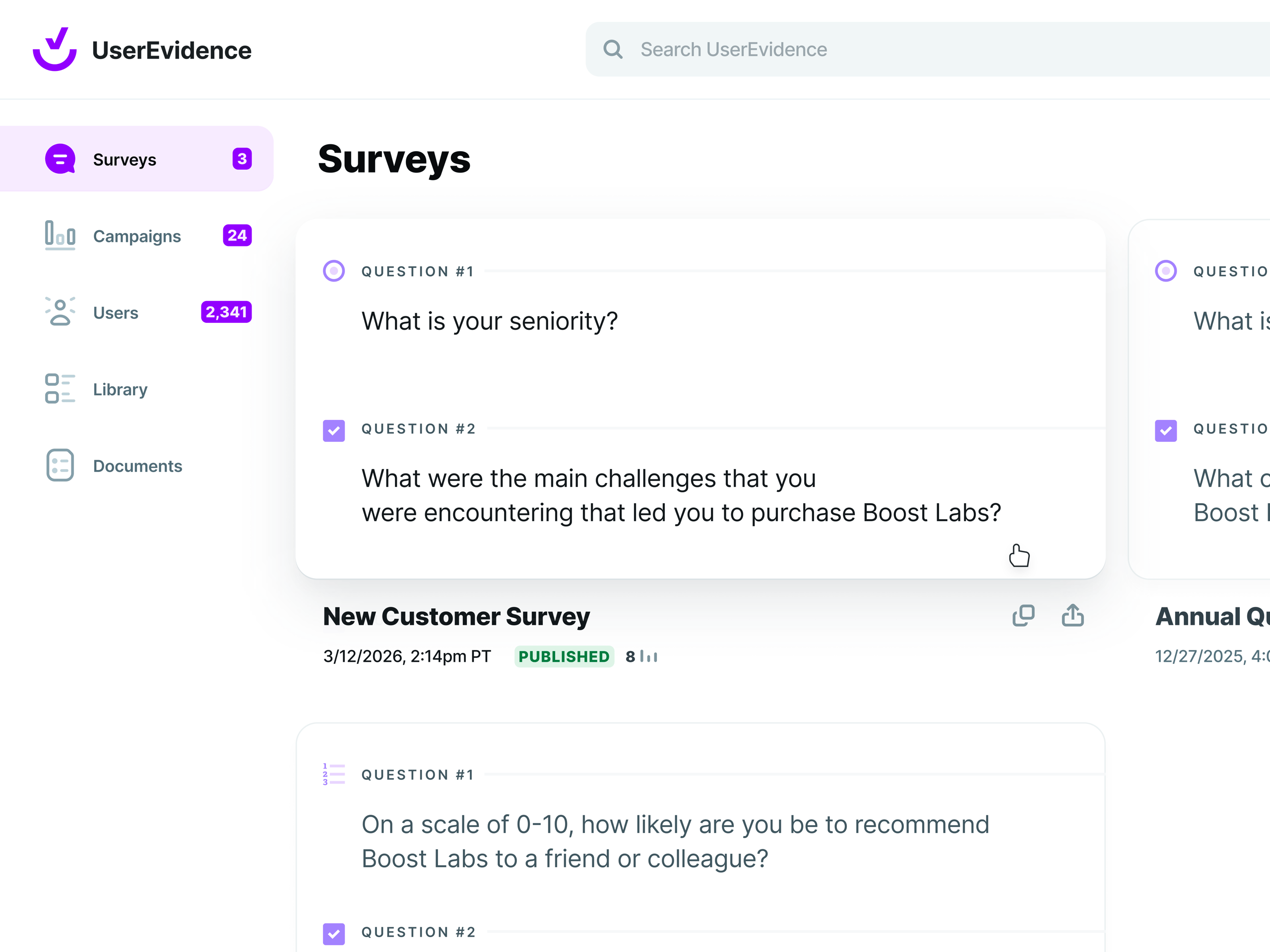 Early Iteration of Surveys UI - Part 2