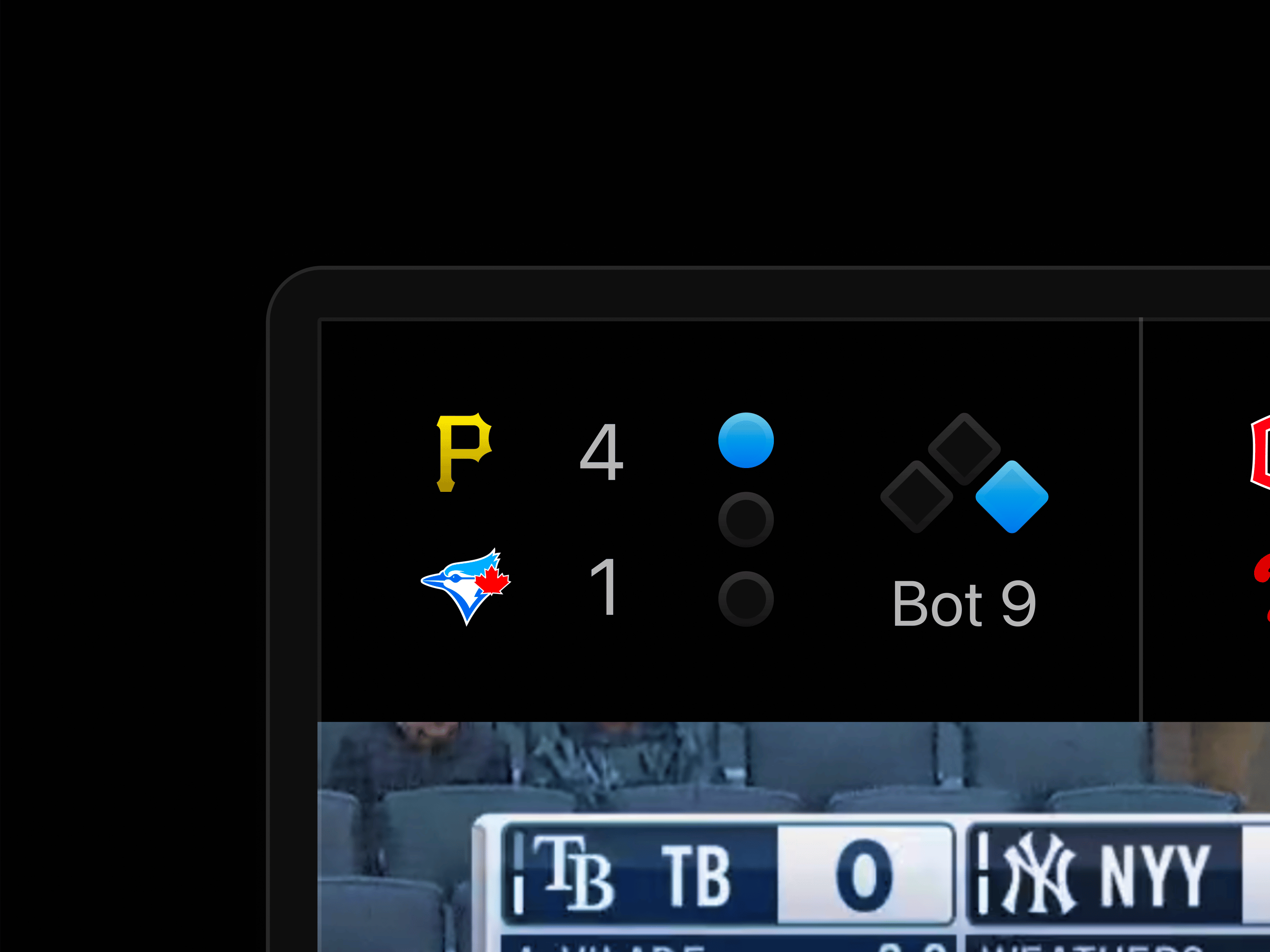MLB Apple TV Multiview Scoreboard Feature Concept - Closeup Details