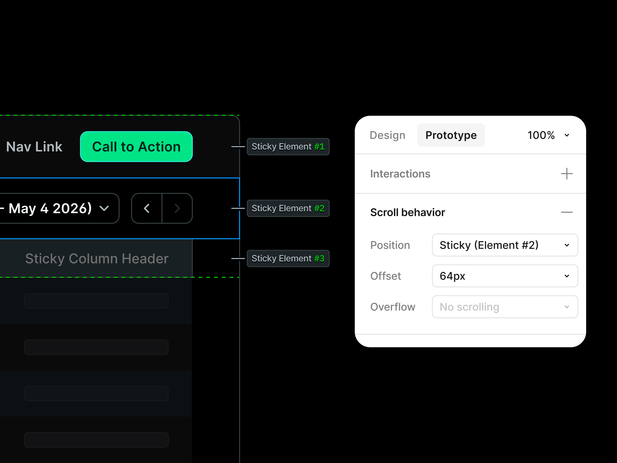 Figma Multiple Sticky Elements Feature Concept