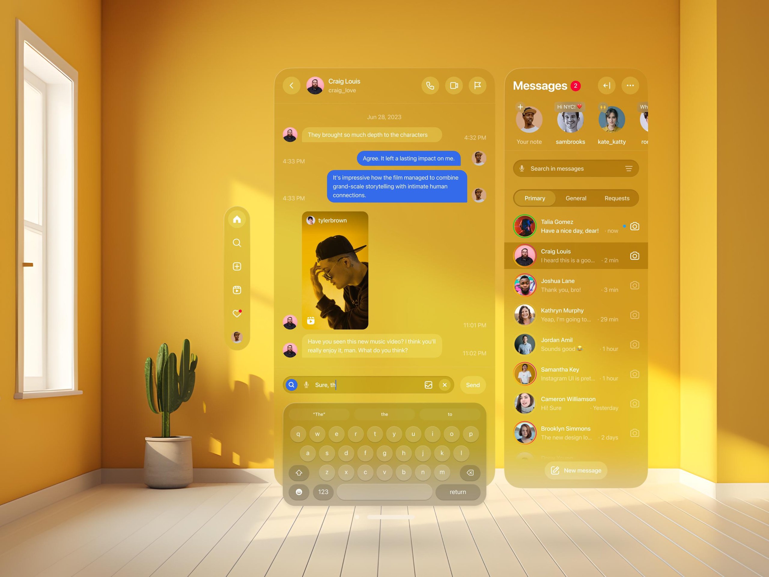 Instagram — Apple Vision Pro Spatial UI (Part 3) — Chat UI