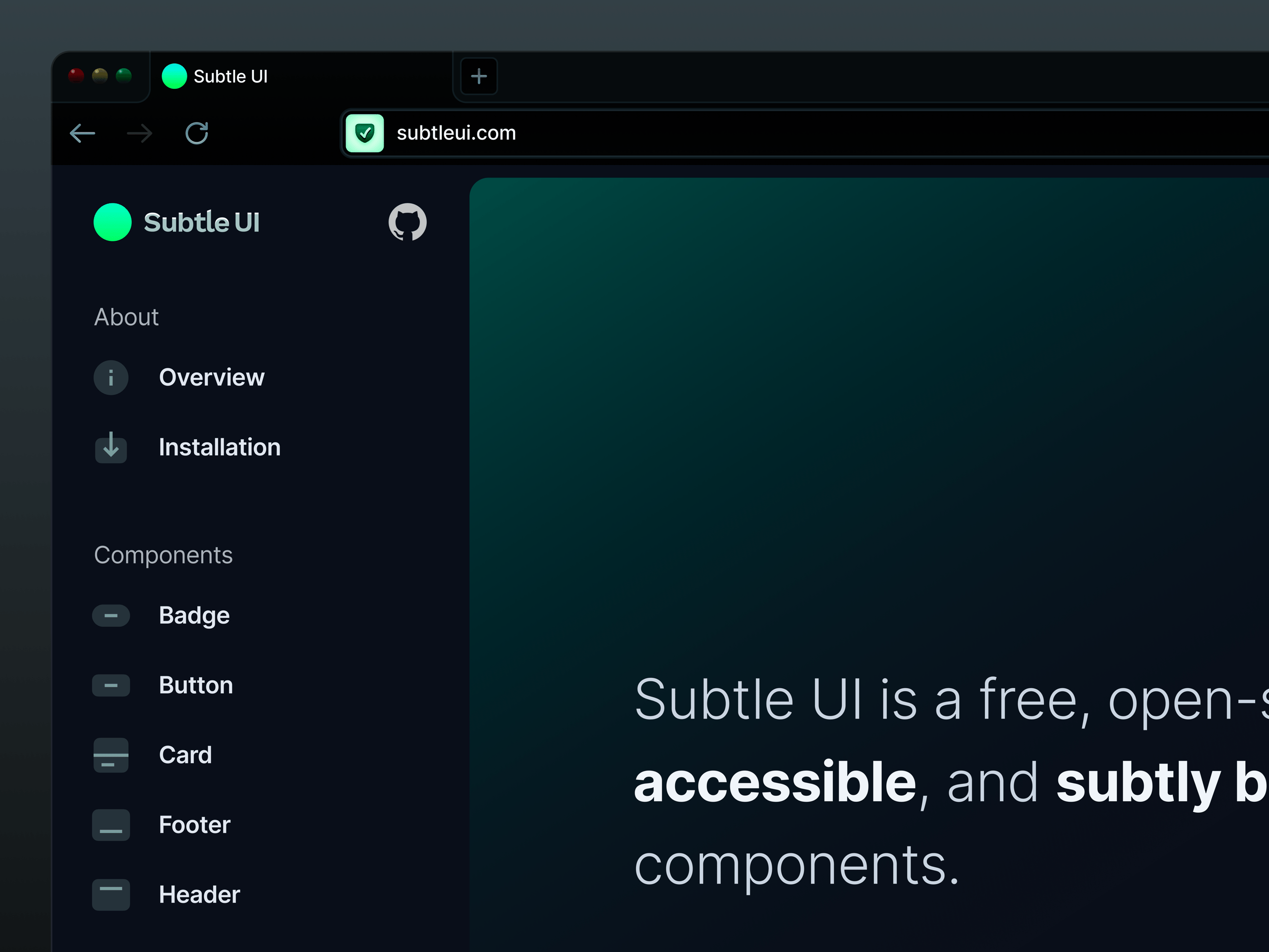 Subtle UI Library Work-in-Progress