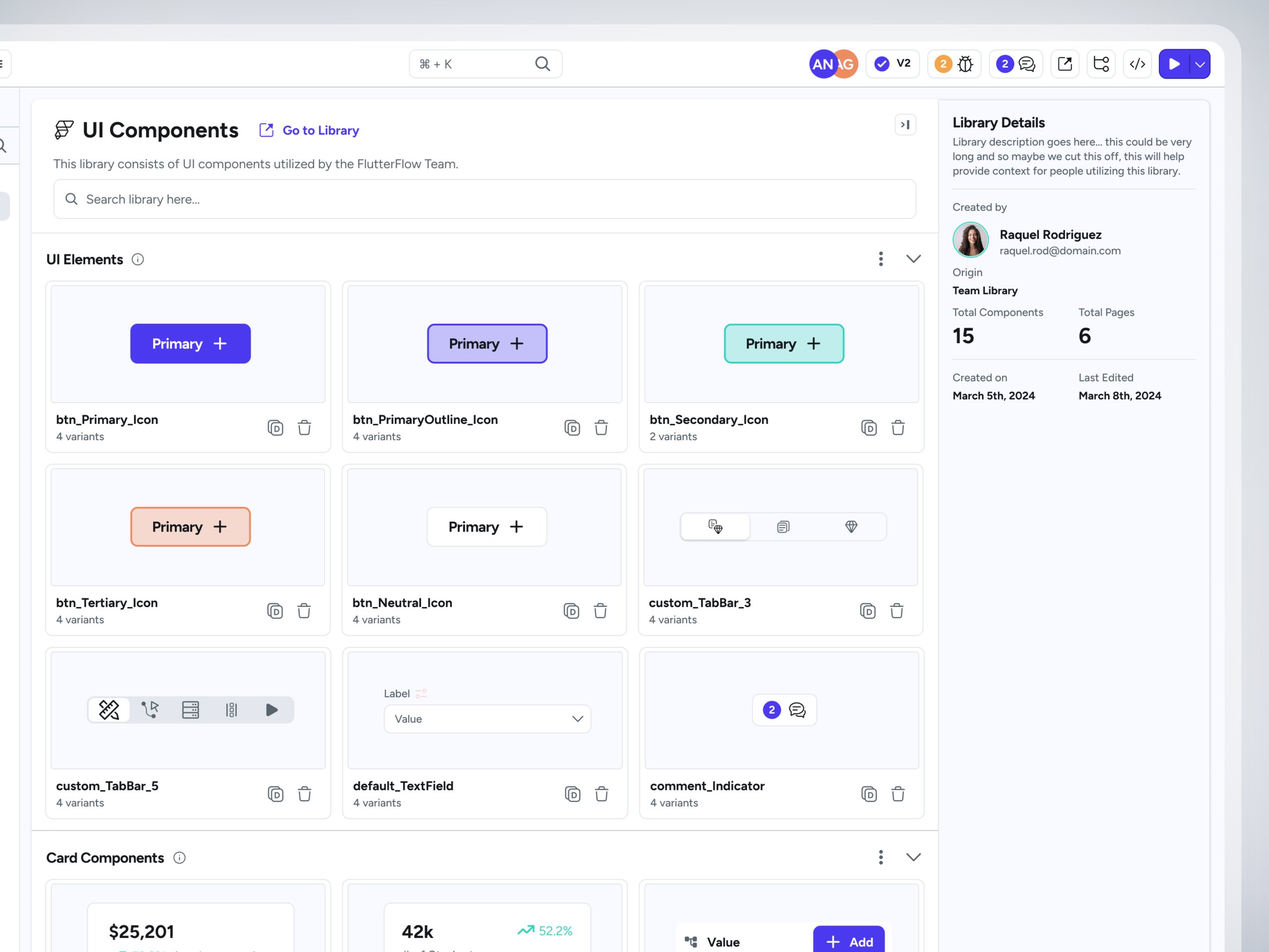Component Library in FlutterFlow