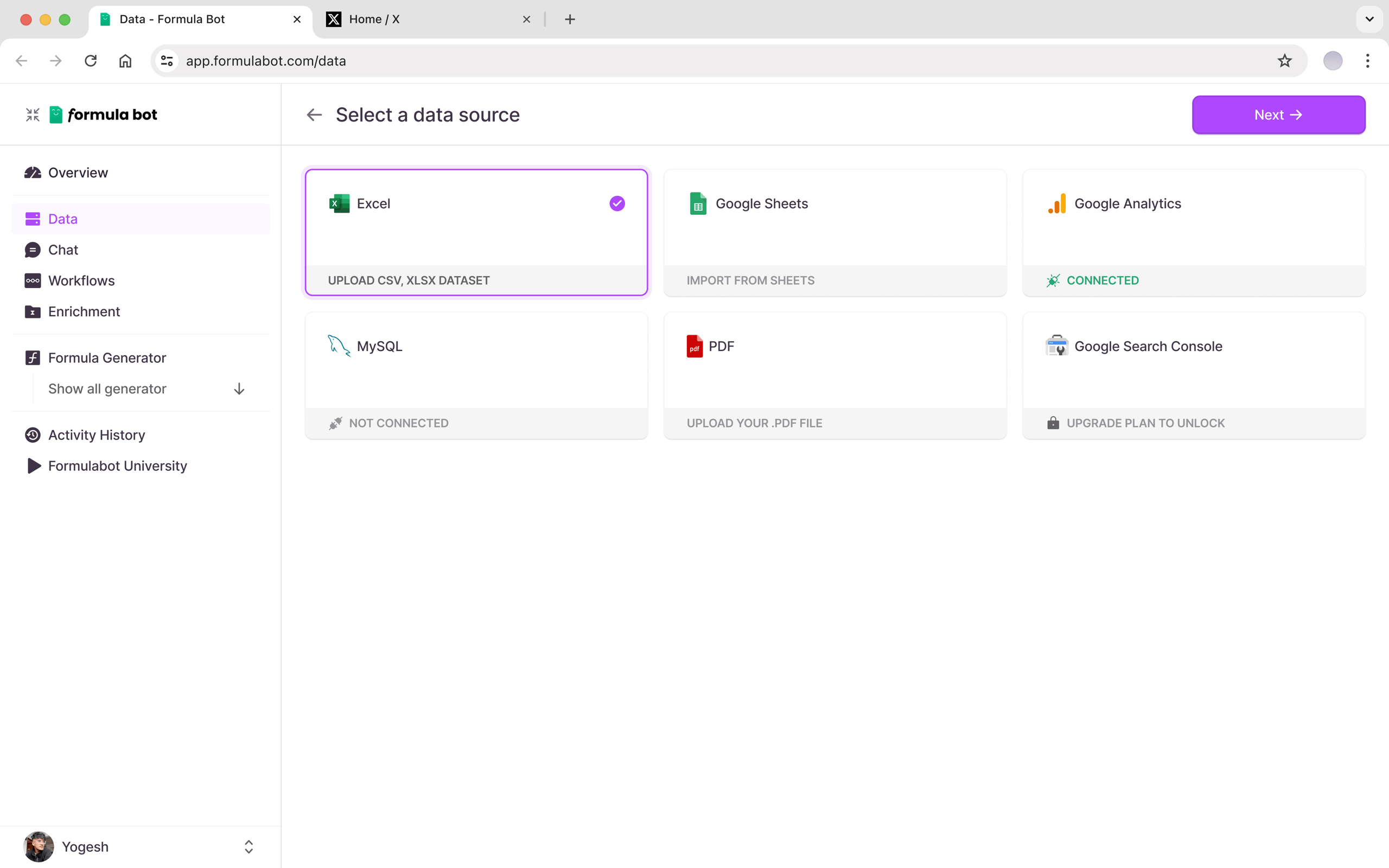 Data Sources Selection - Formulabot.com