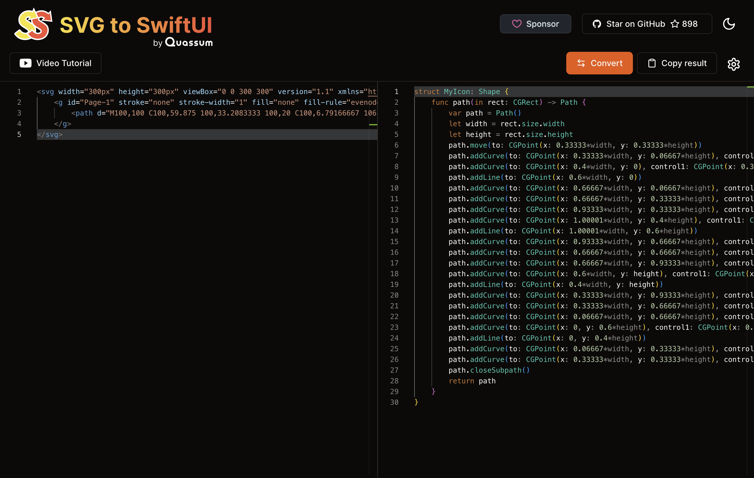 SVG to SwiftUI Converter Web App