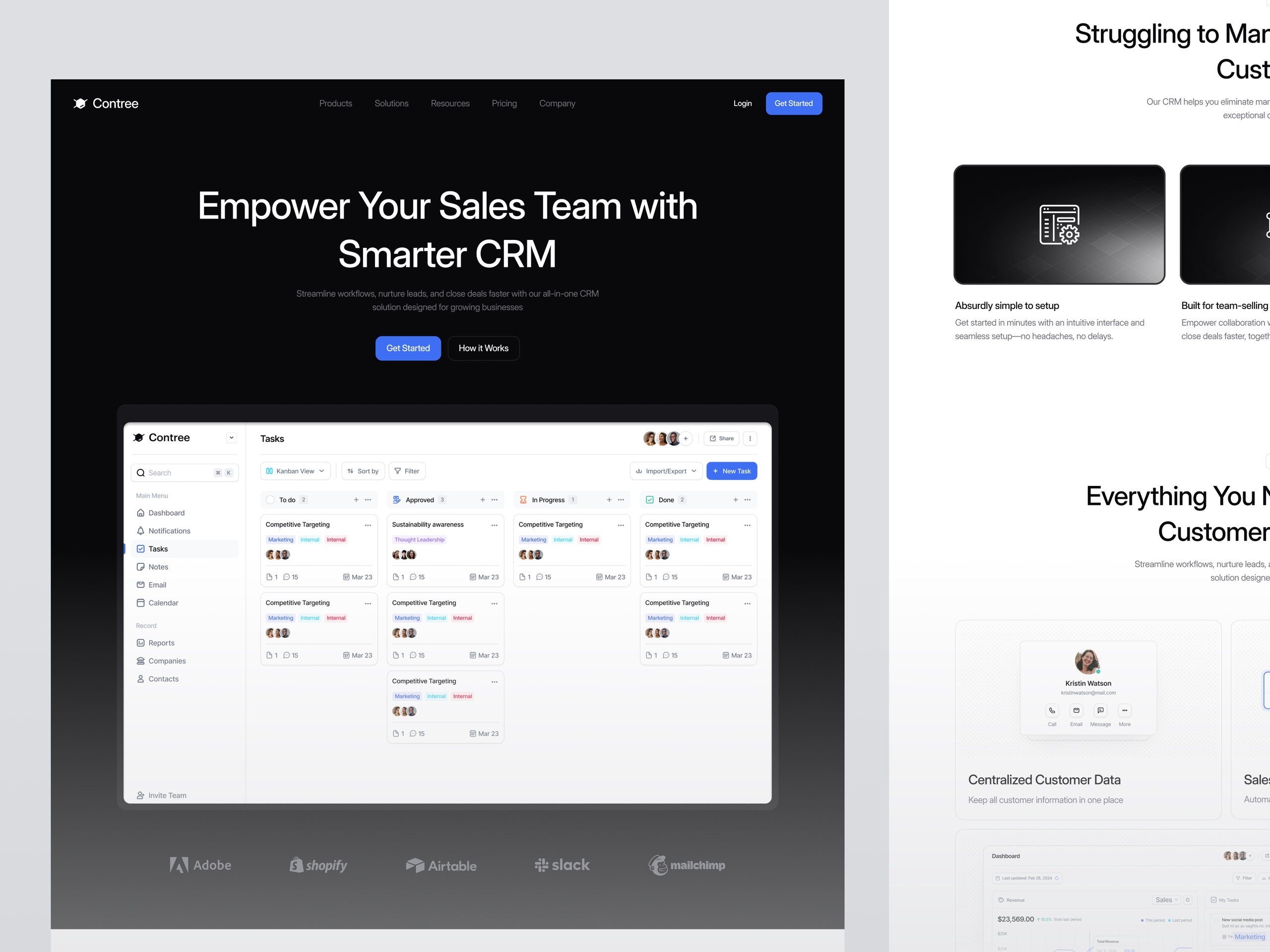 Contree - CRM Website
