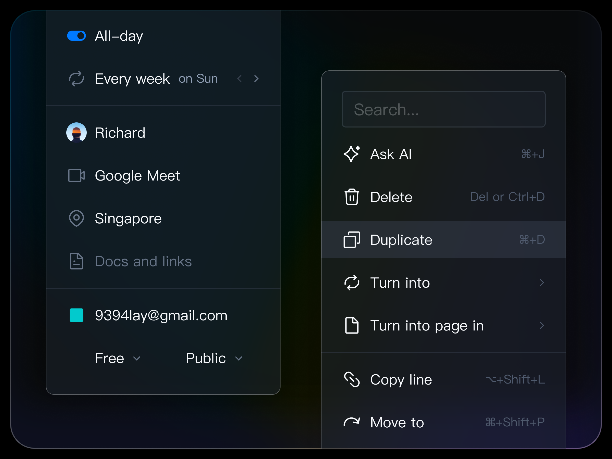 Pop-up layer UI