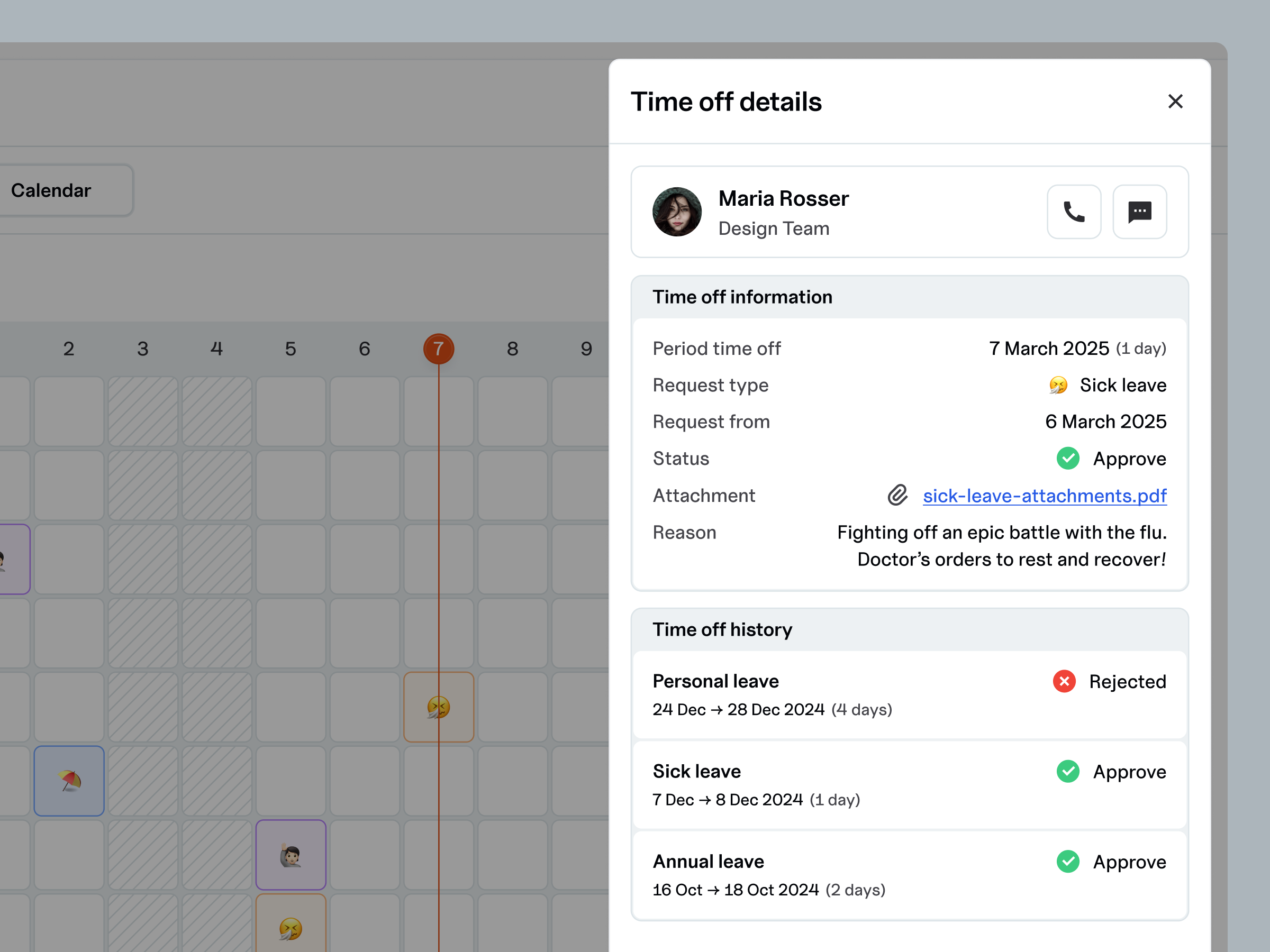 HRISELINK - Time Off Details UI