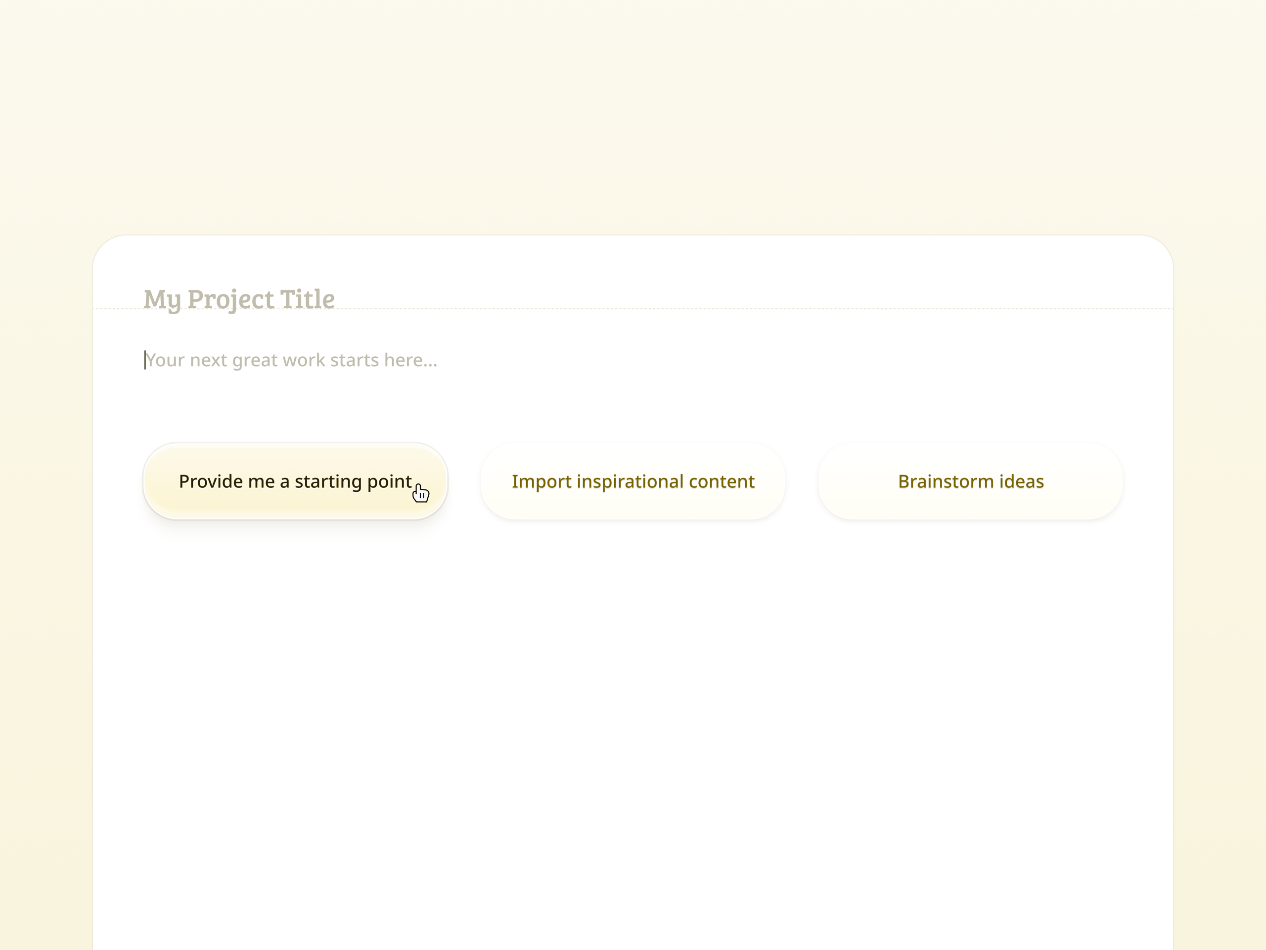 AI Writing Tool - Empty State