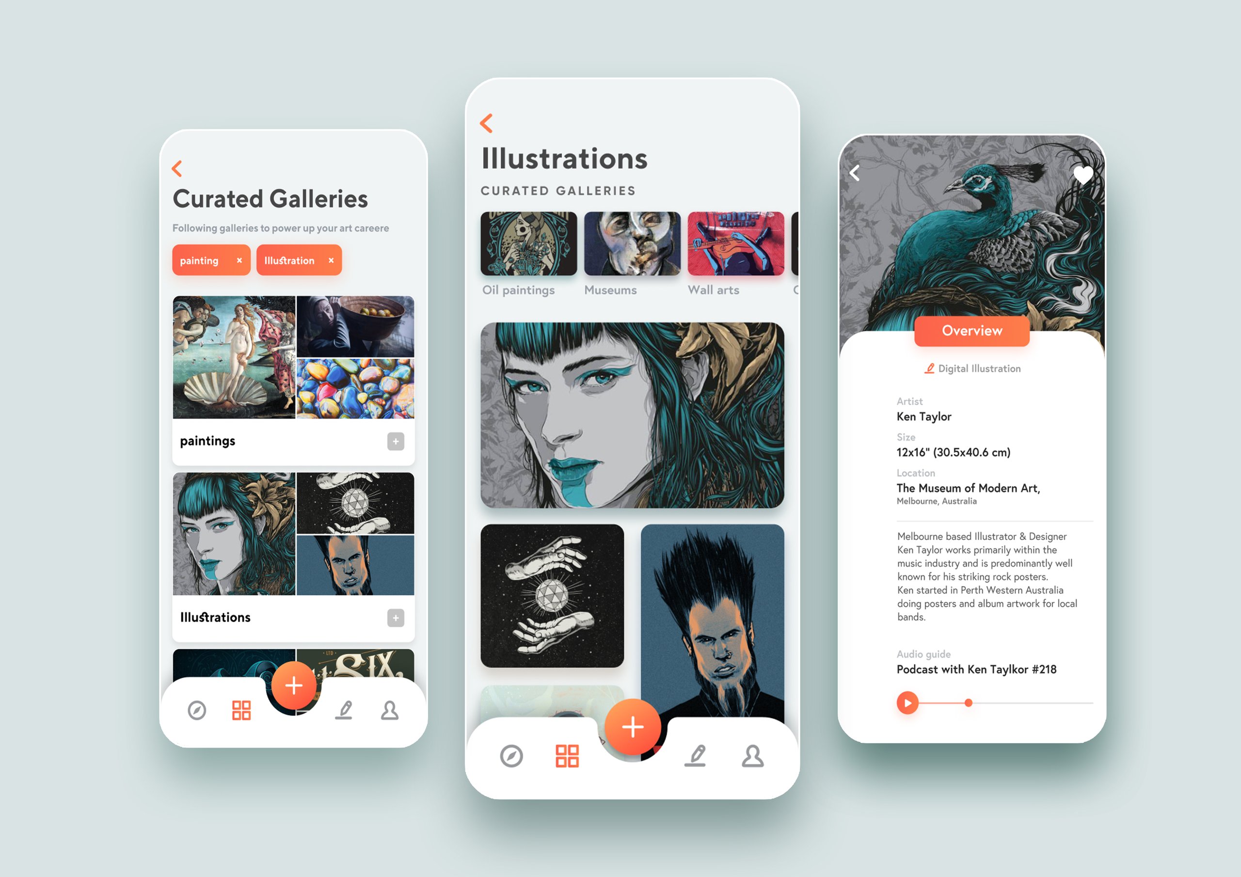 Art gallery app UI Design