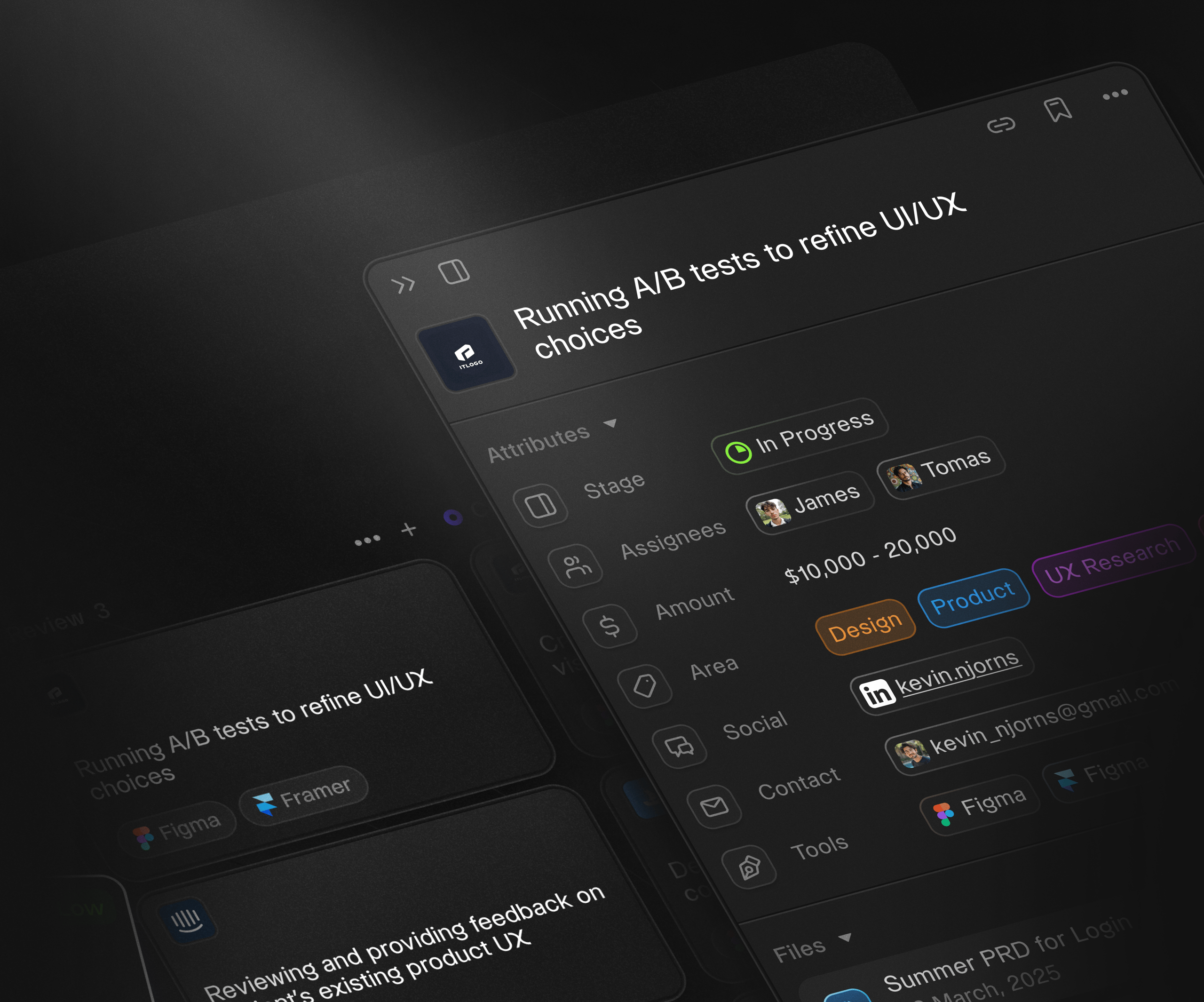 Creative task management Sidebar