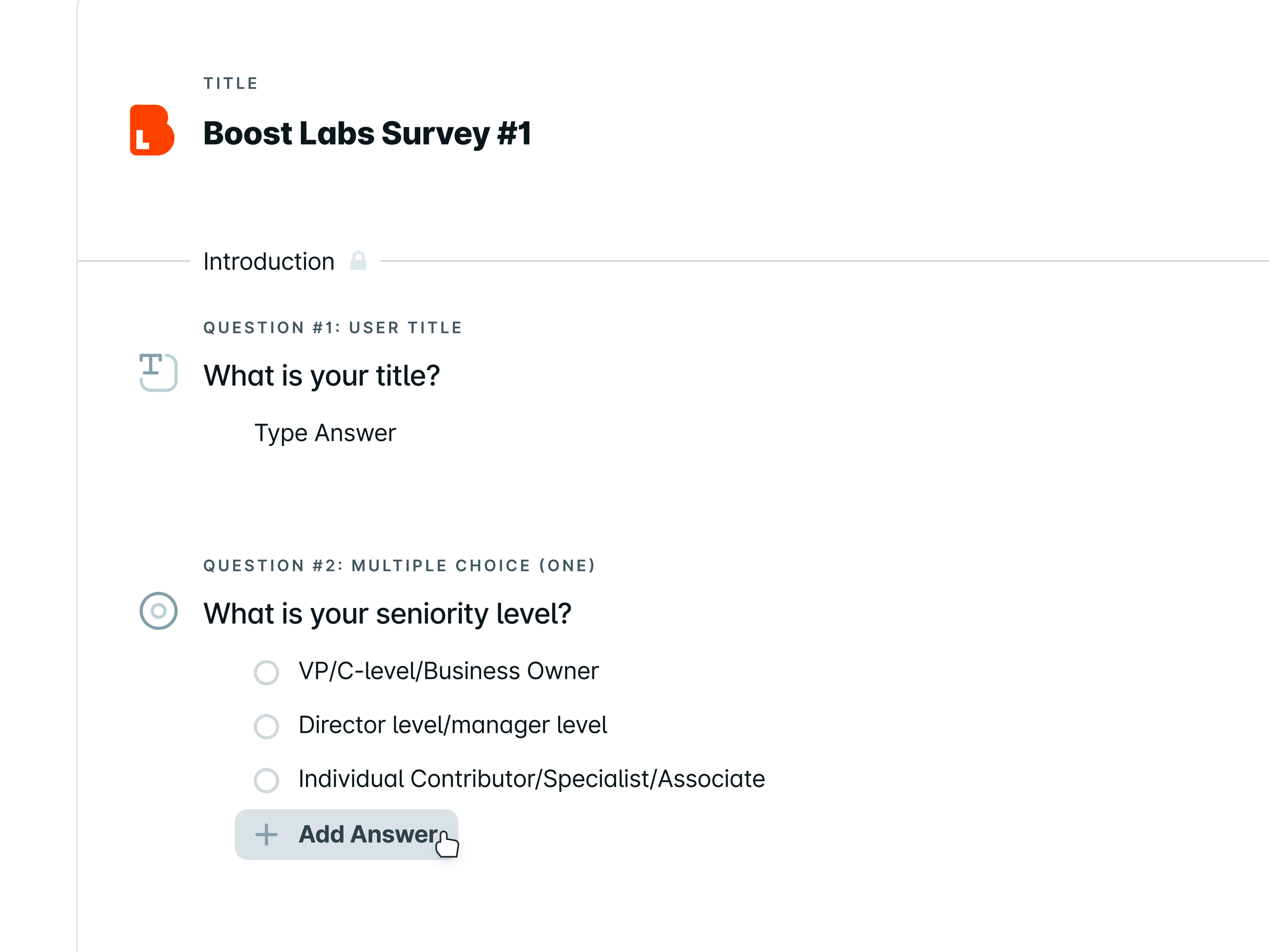 UserEvidence Survey Builder