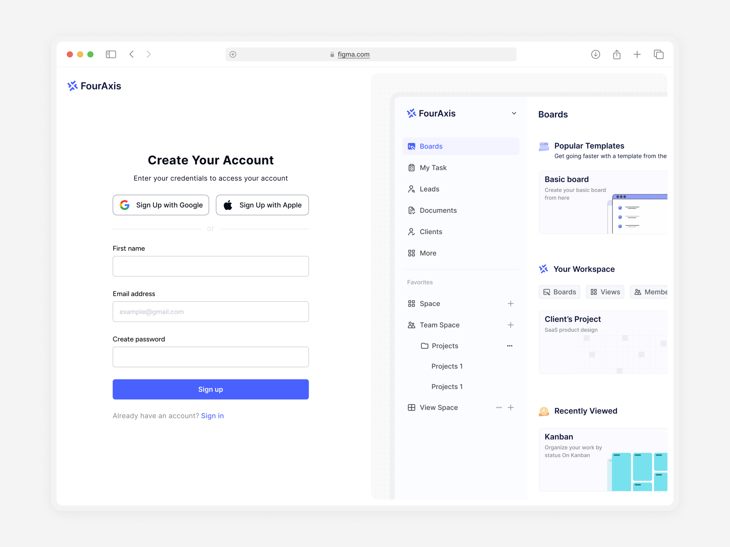 Project Management SaaS Onboarding Screen Flow UI/UX Design