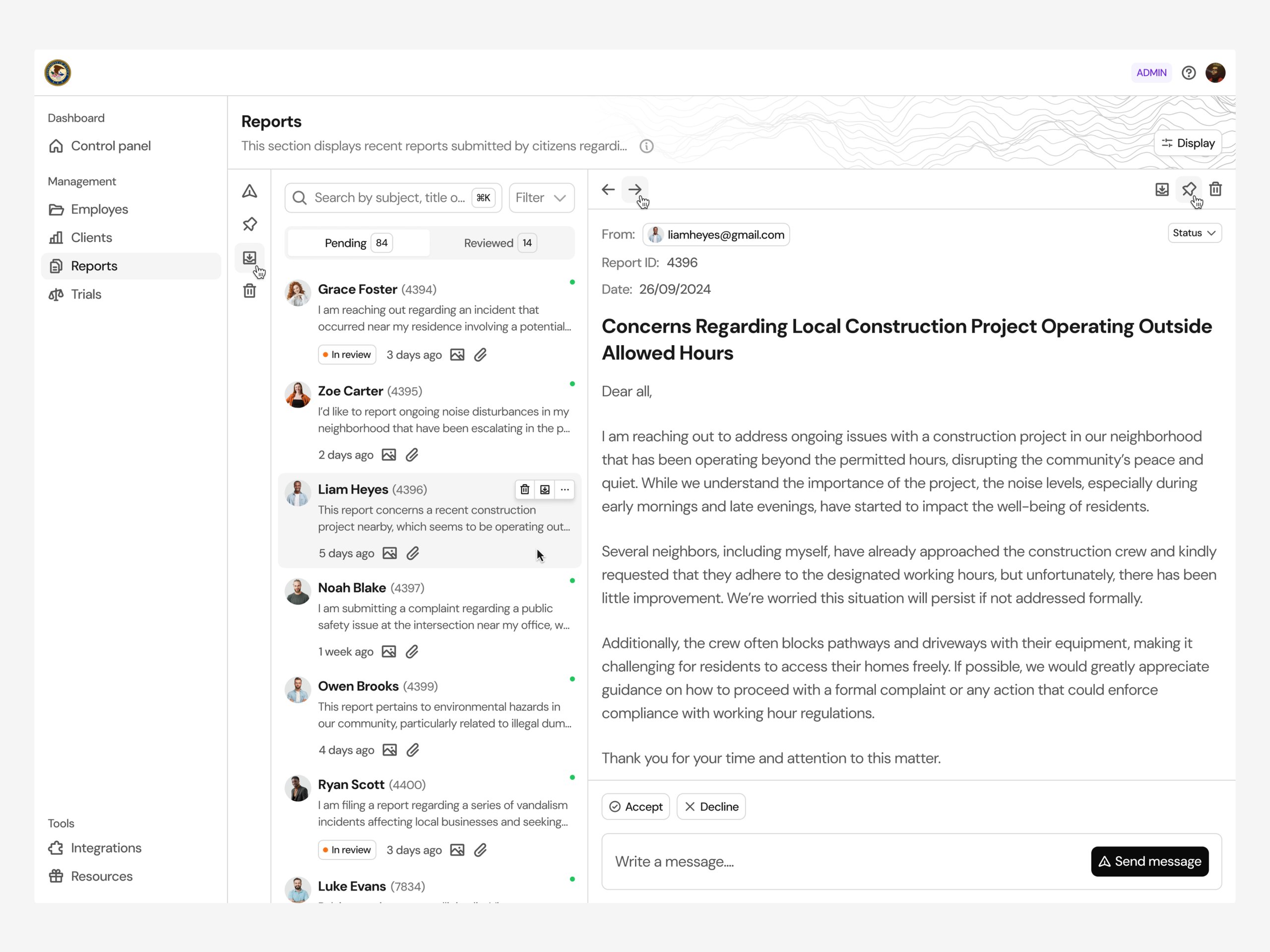 CRM Email Inbox · Koala UI