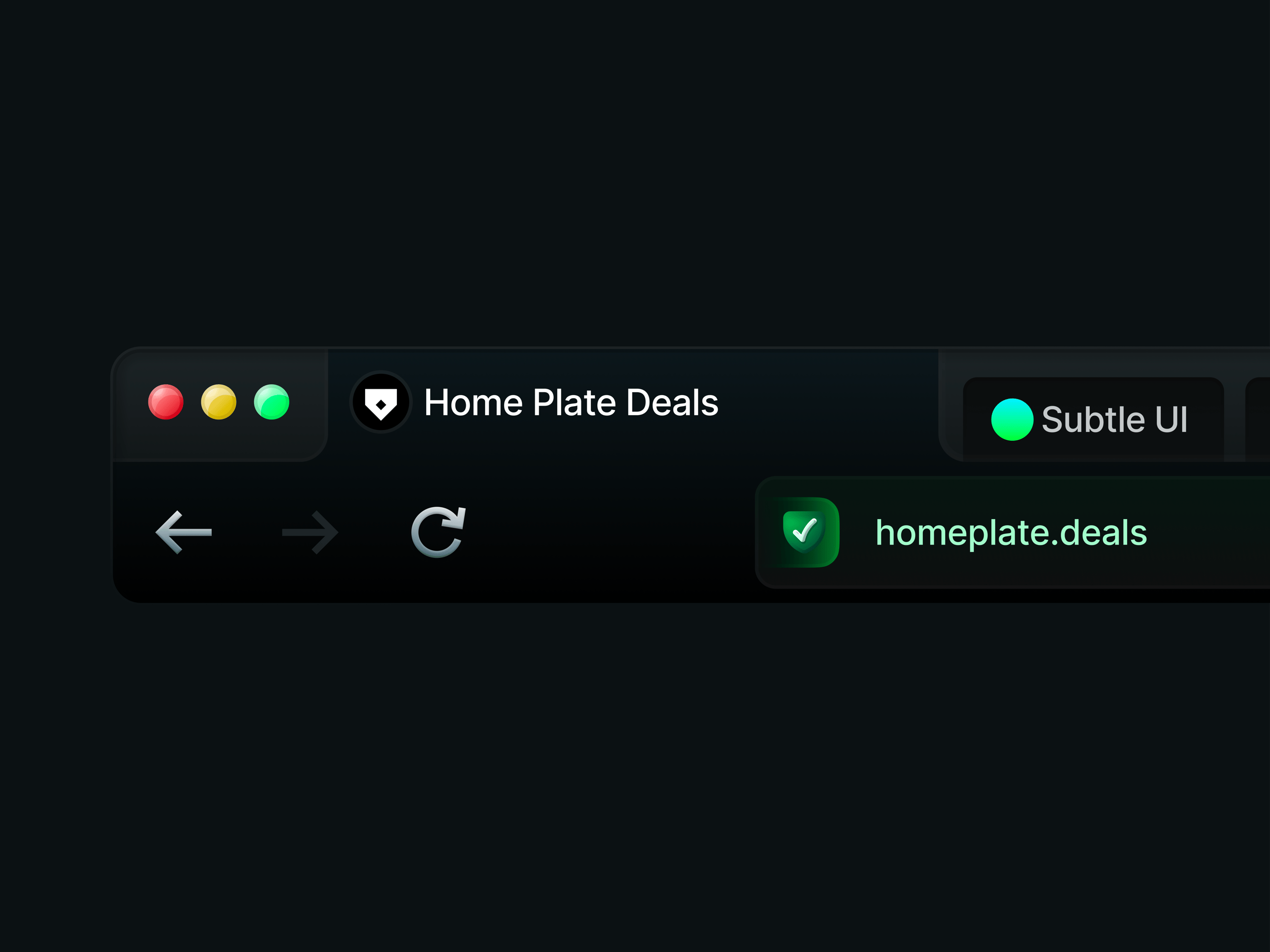 Subtle UI Browser Frame - Dark Mode v2