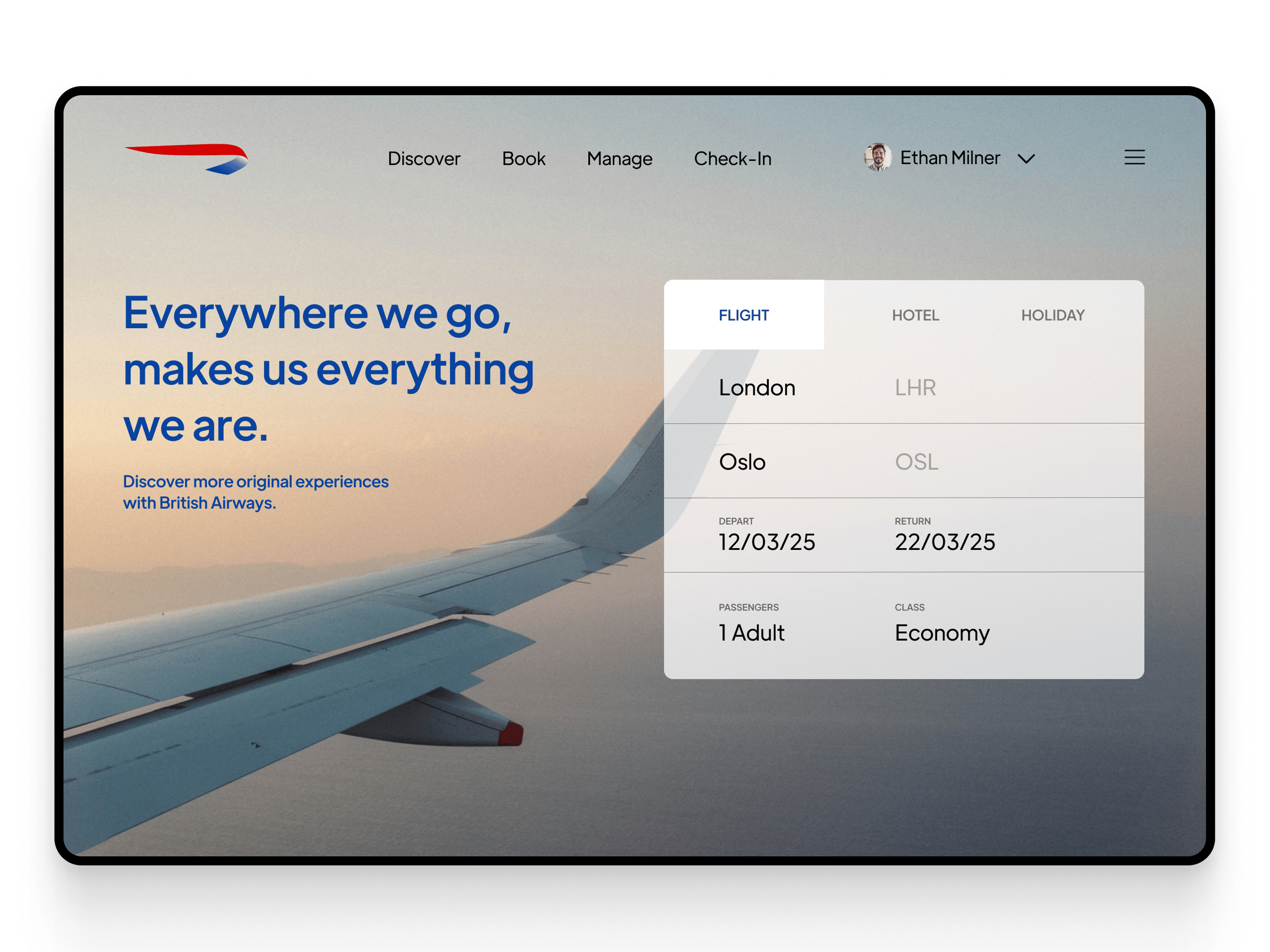 Airline Landing Page Redesign