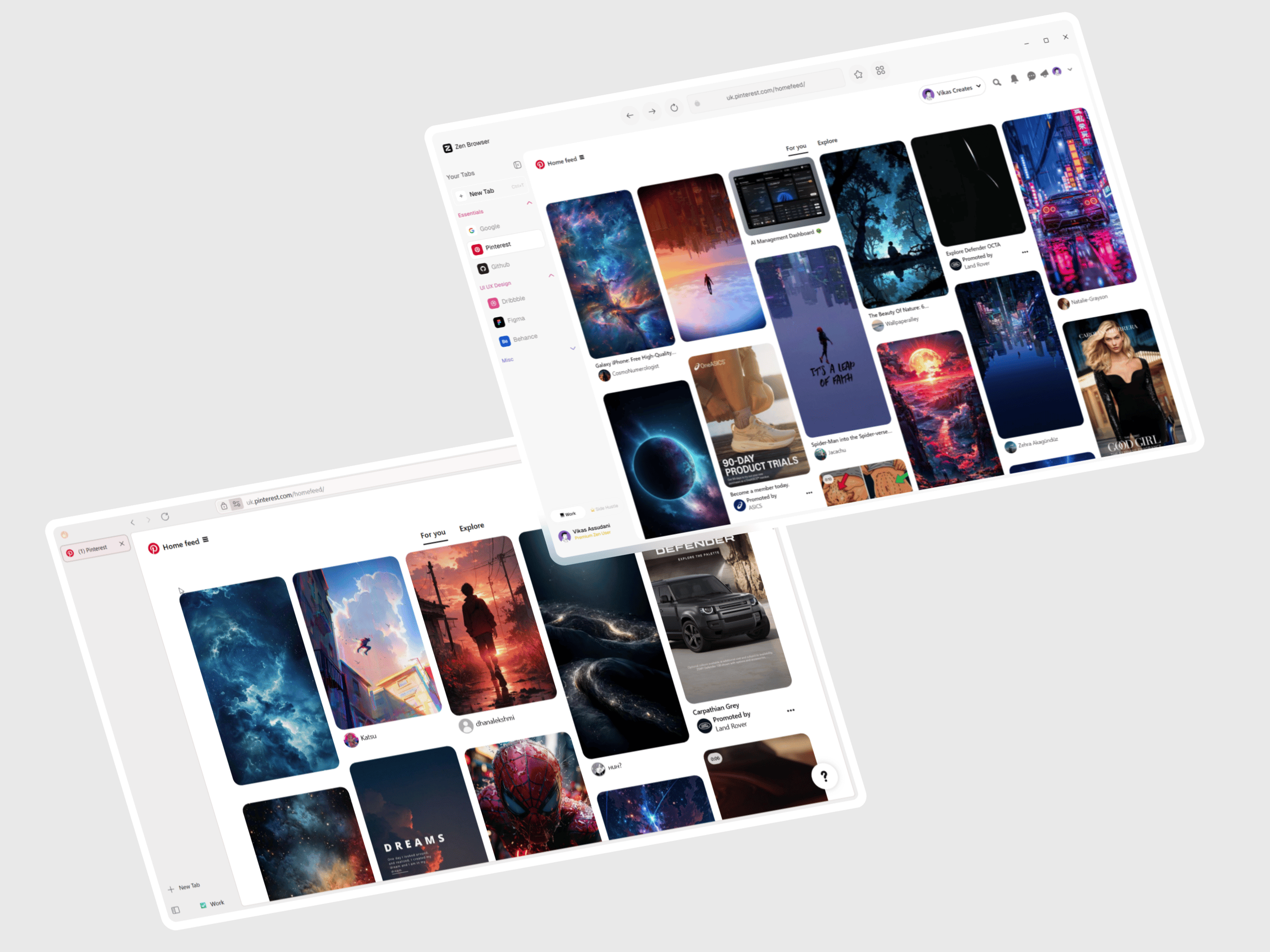Zen Browser's UI Redesigned | Minimal & Sleek Web Browser UI Design