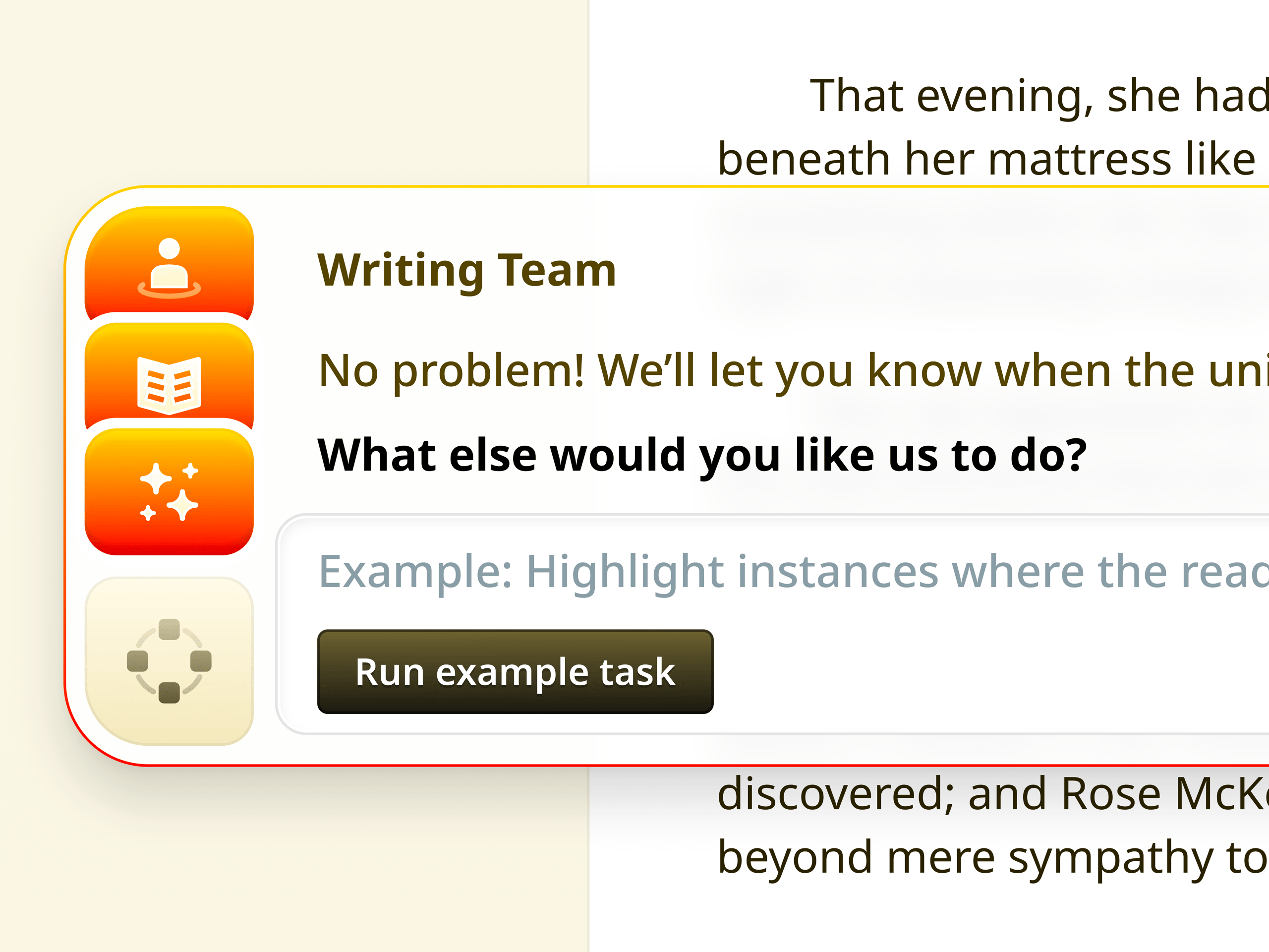 AI Text Editor Popover Menu