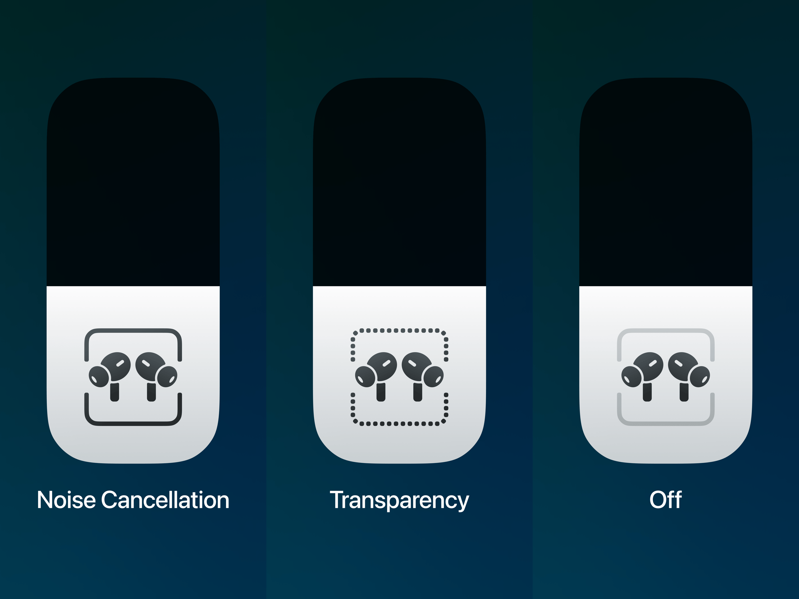 iOS Control Center AirPods Noise Cancellation Status