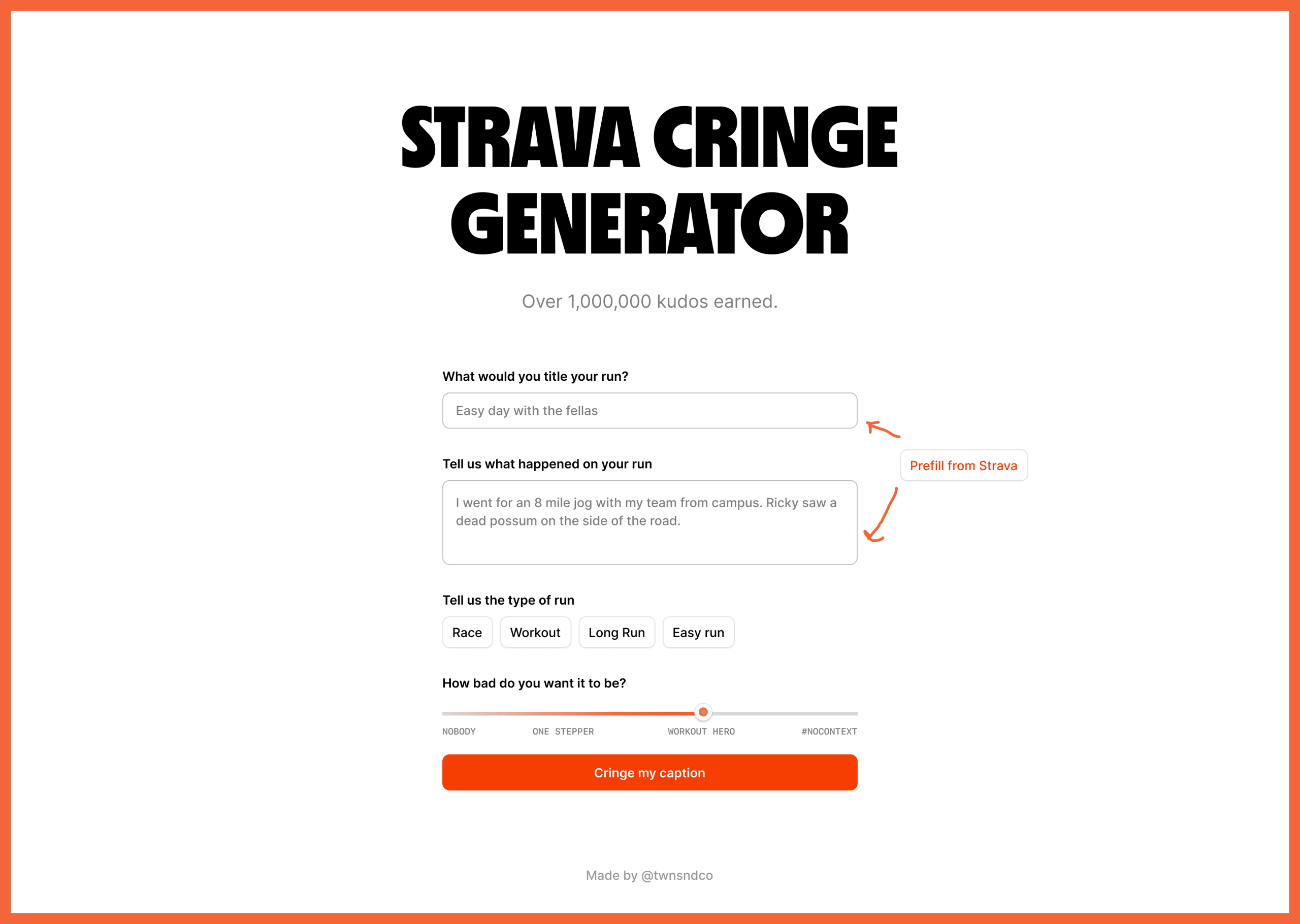 Strava Caption Generator
