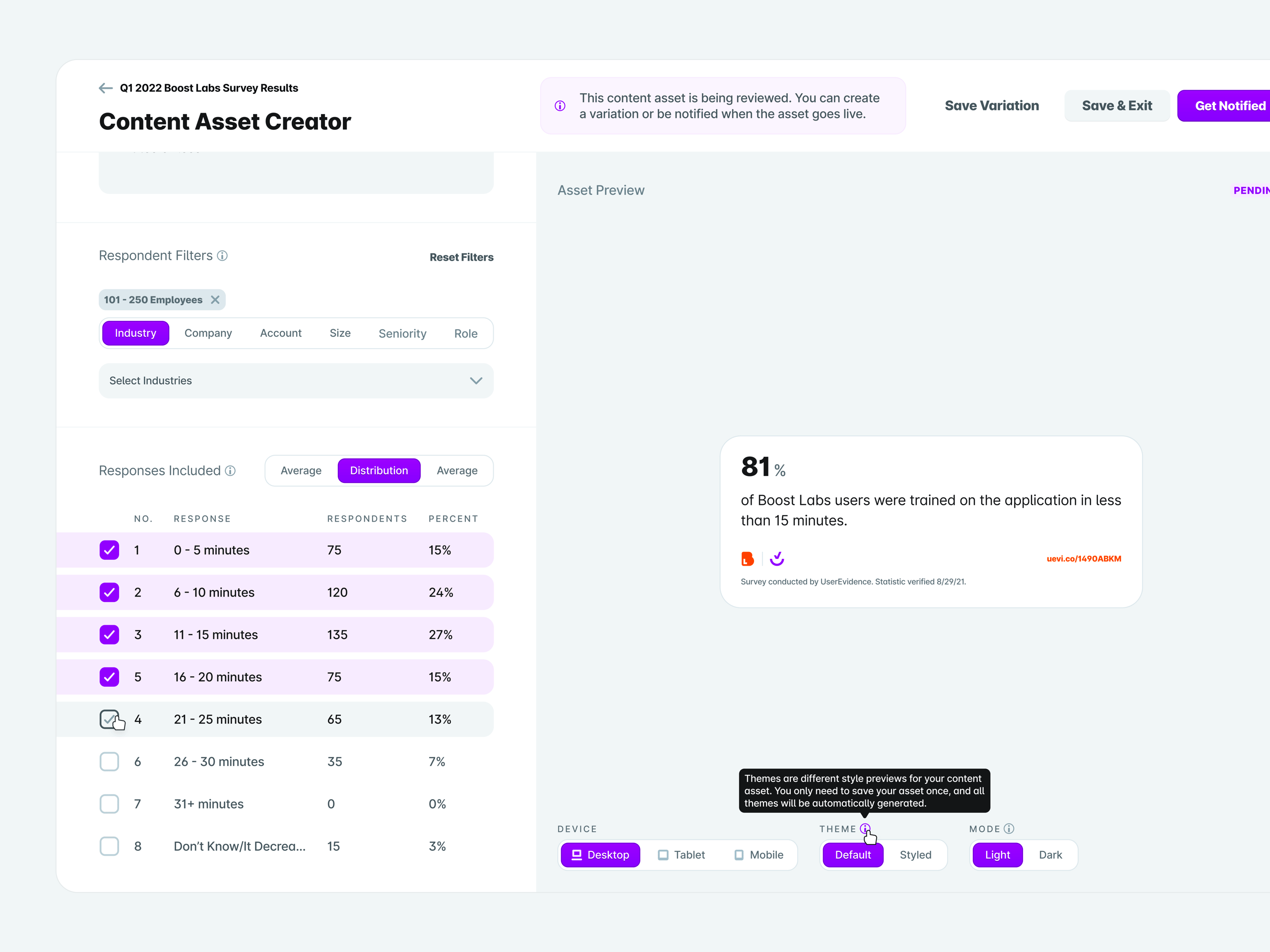 UserEvidence Content Asset Creator