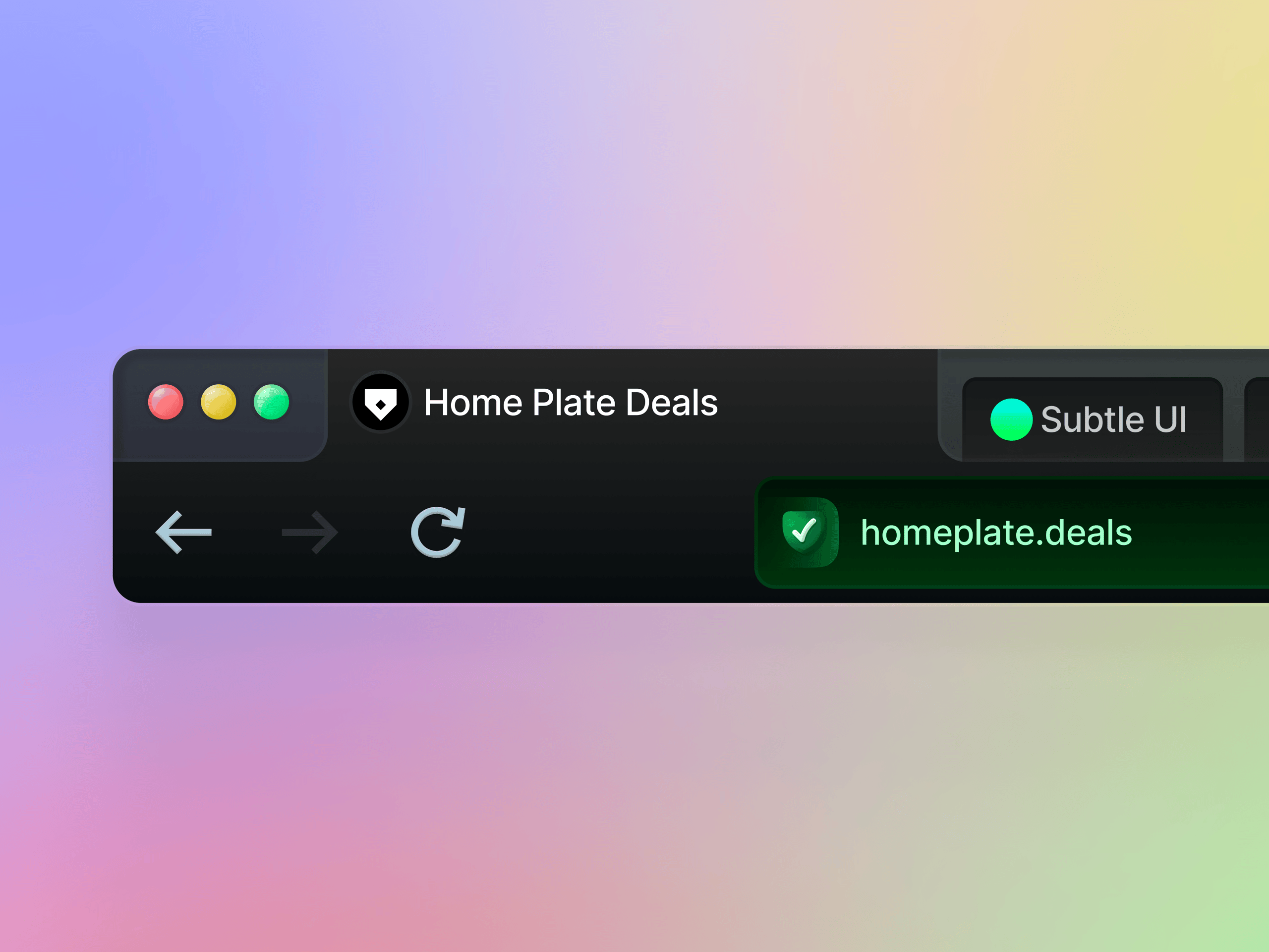 Subtle UI Browser Frame - Dark Mode