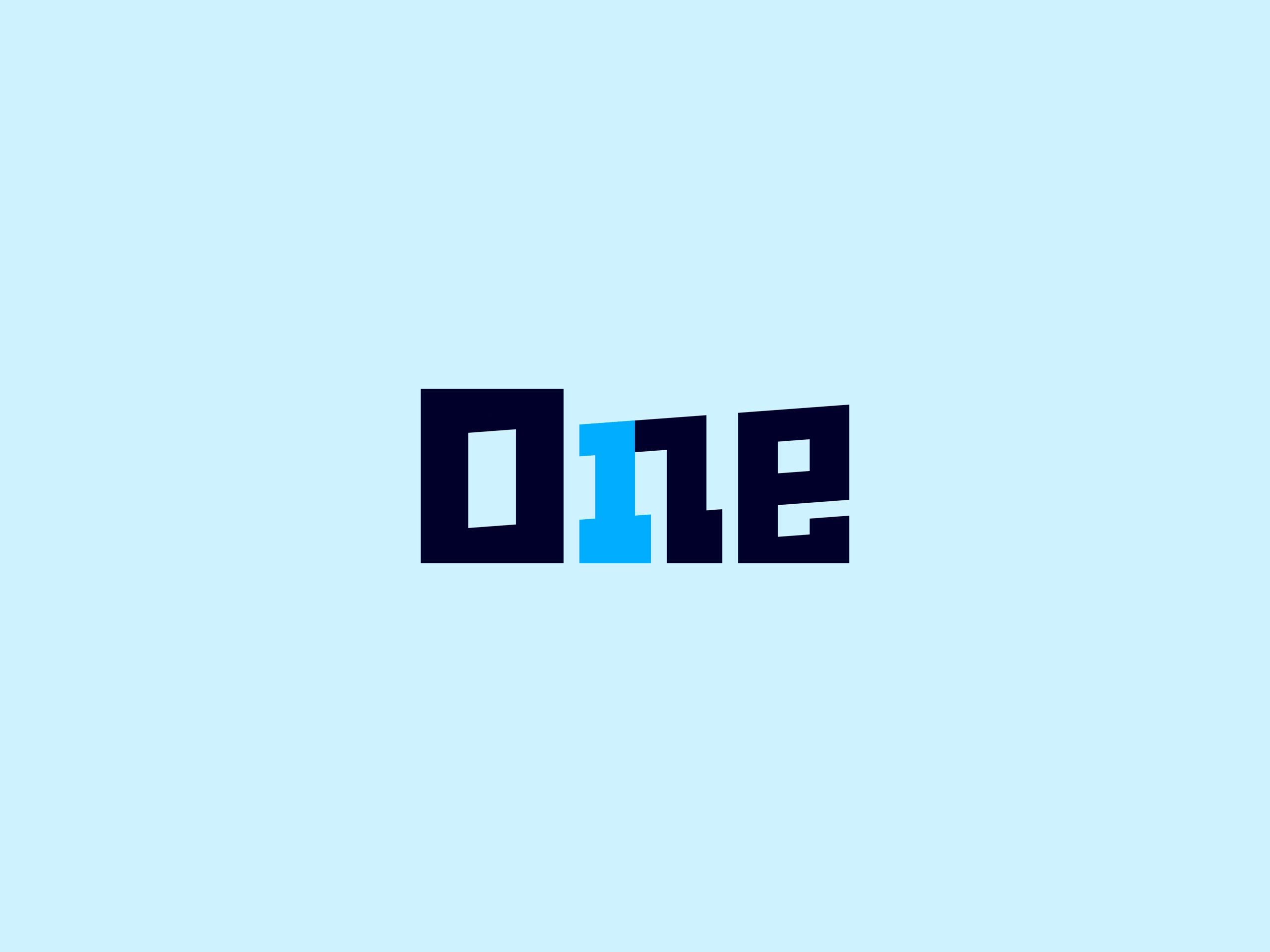 1 in One Leaning Letters