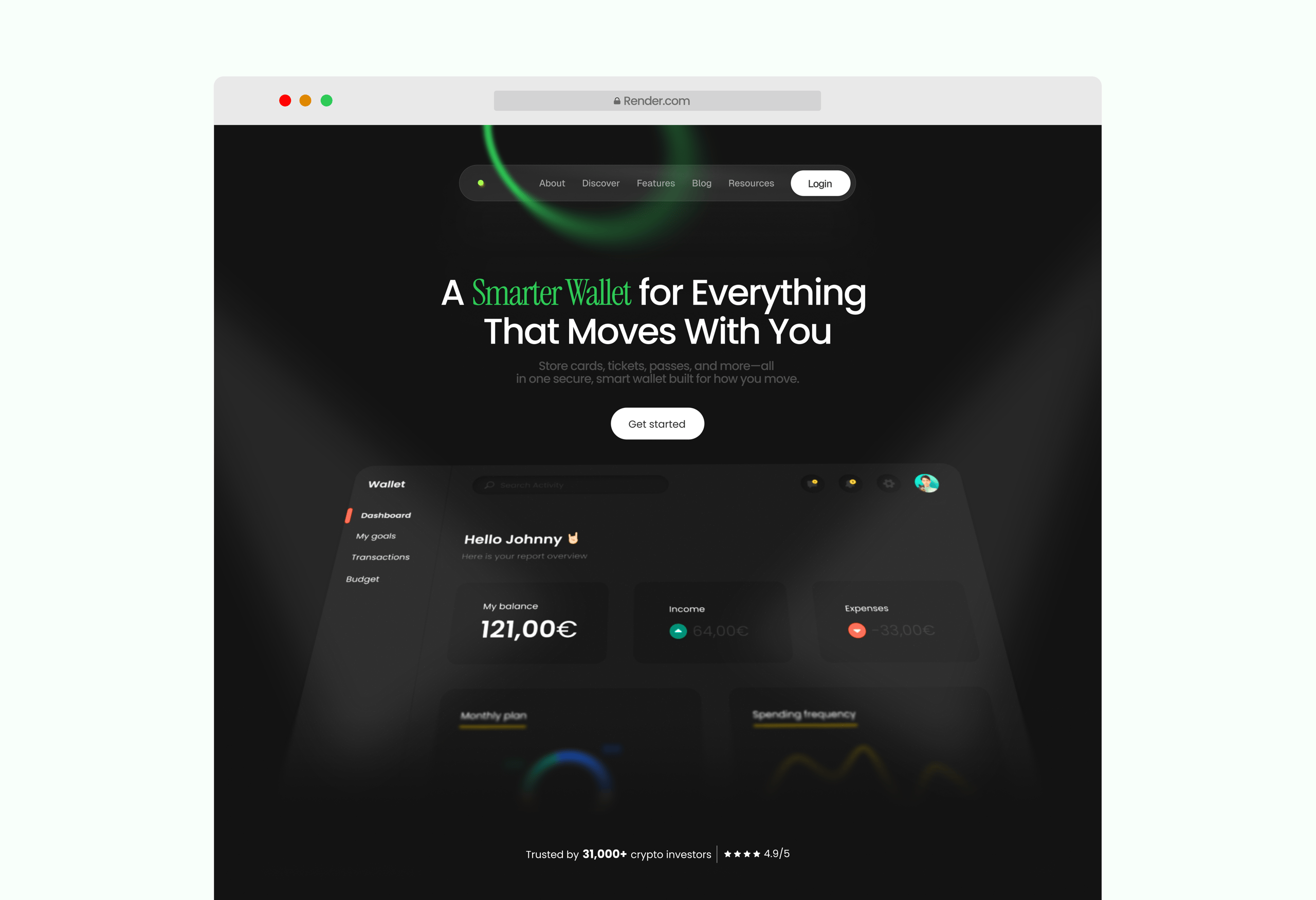 Hero Section – Web3 SaaS Wallet Platform